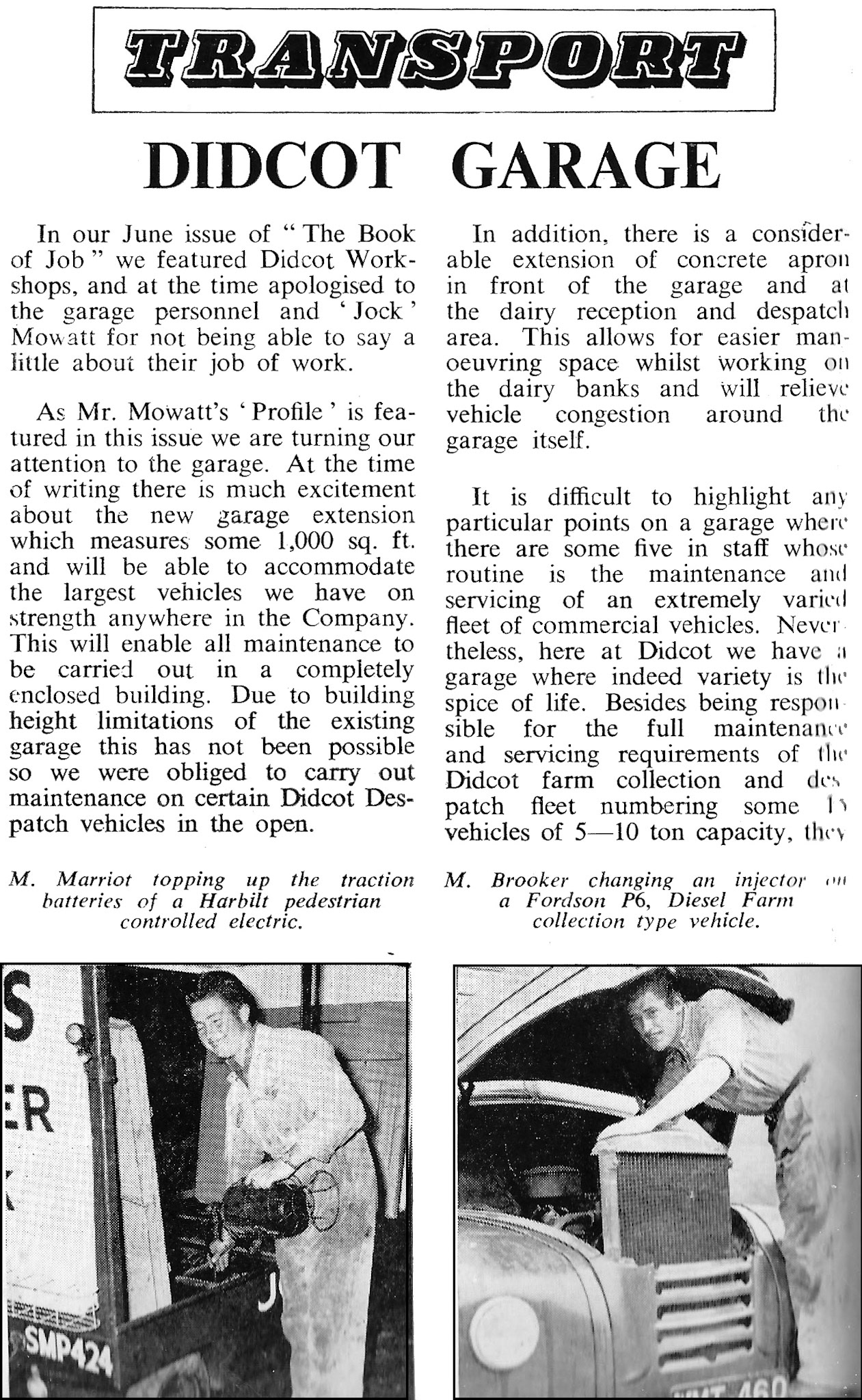 1957 October-Didcot Garage.  (Courtesy Book of Job, Roberts Foundation)