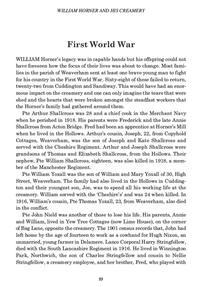 William Horner and his Creamery, Jill King