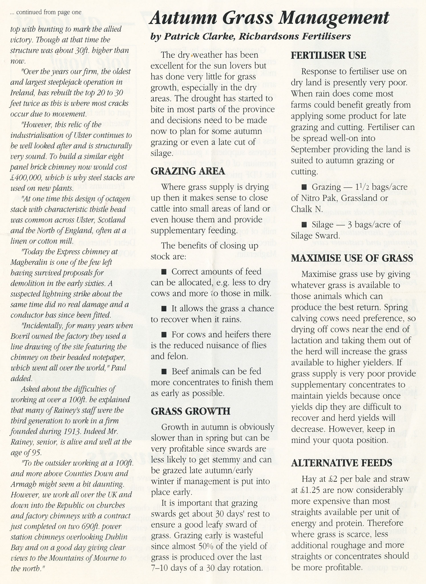 1995 August Express Foods NI/ Waterford Newsletter (Courtesy Alan Mandle)