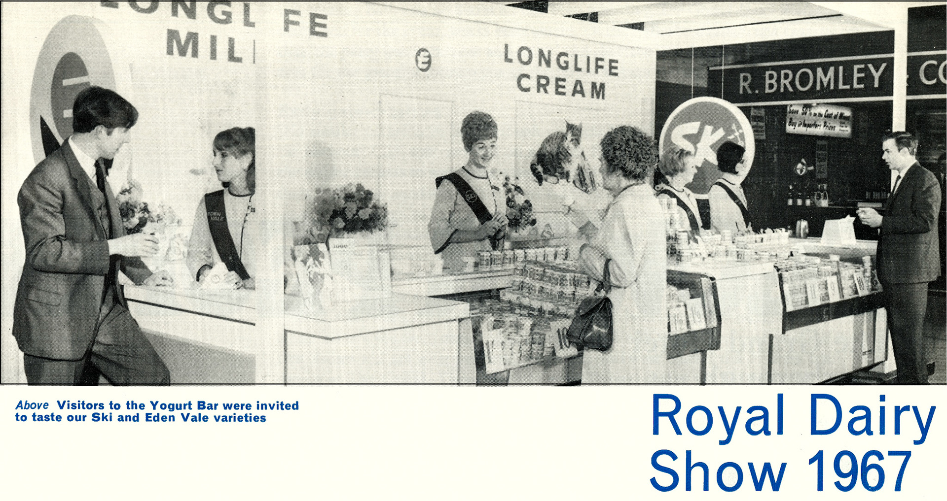 1967 Royal Dairy Show, Yogurt Bar. Philip Boyd remembers "I was there, we developed a rotary cream filling machine and put it on the stand". (Express News Christmas)