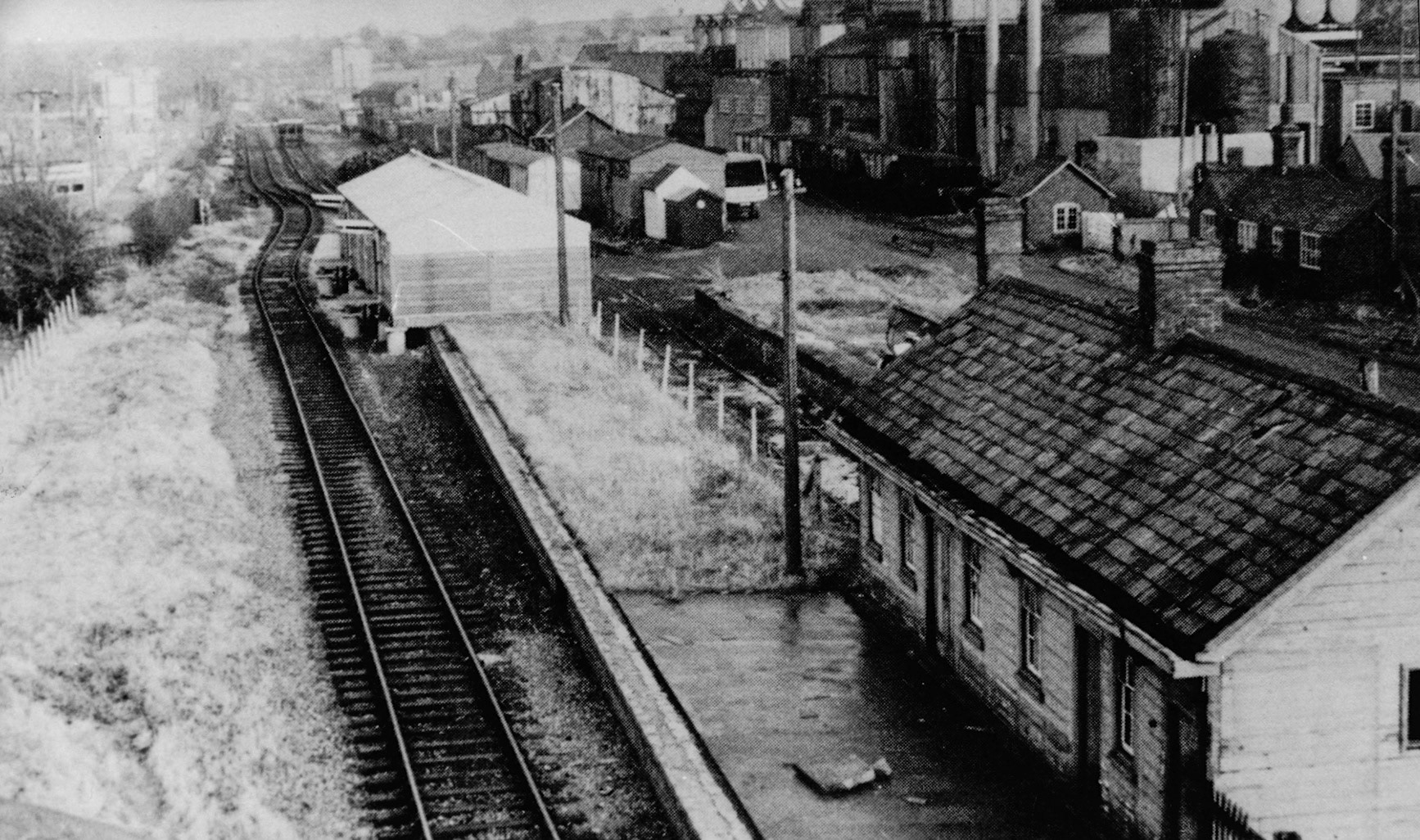 1960 Minsterley Station, Station master was George Jones. Peter Power commented on the Disused Stations FB Group "Closed for passengers 5/2/1951 and permanently in 1967." (Courtesy Joe Lyons)