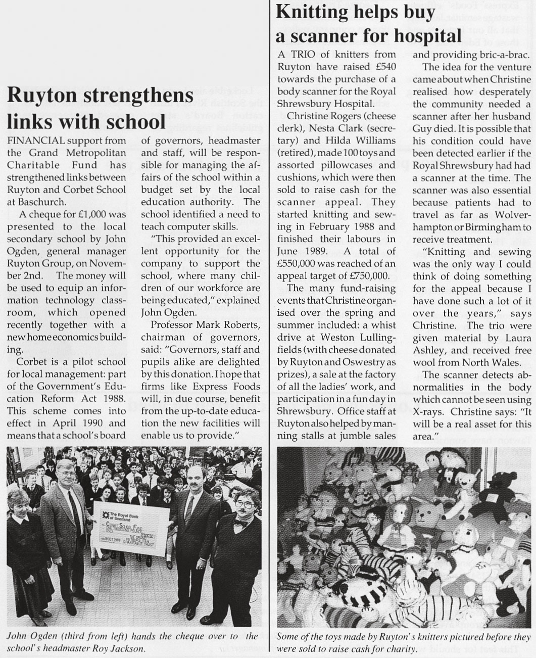 1990 Ruyton helps local charities-Express Foods News, Issue 3