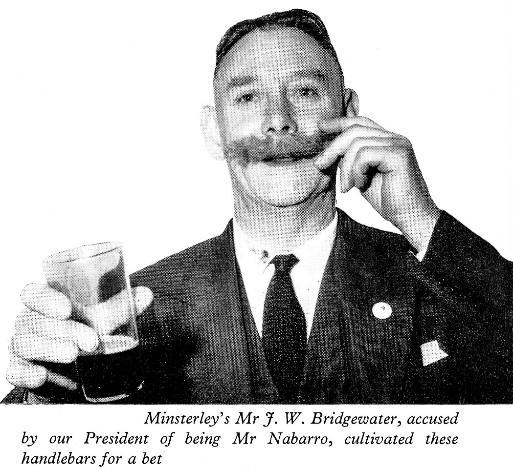 1961 Long Service Dinner at The Grapes Hotel, Shrewsbury, with Mr J.W. Bridgewater. Debbie Llewellyn comments "I'm wondering if this gentleman is Mr Jack Bridgwater, who used to play dominoes with my grandad Mr Fred Ruff, in the Bridge Hotel, Minsterley?" Patrick Taylor replies "Yes definitely Jack Bridgwater, he was a driver on the churn lorries when I started working there, I'm sure he lived at Aston Rogers and frequented the Barley Mow pub on several occasions, great little watering hole.!!!" (LSA Annual Review)
