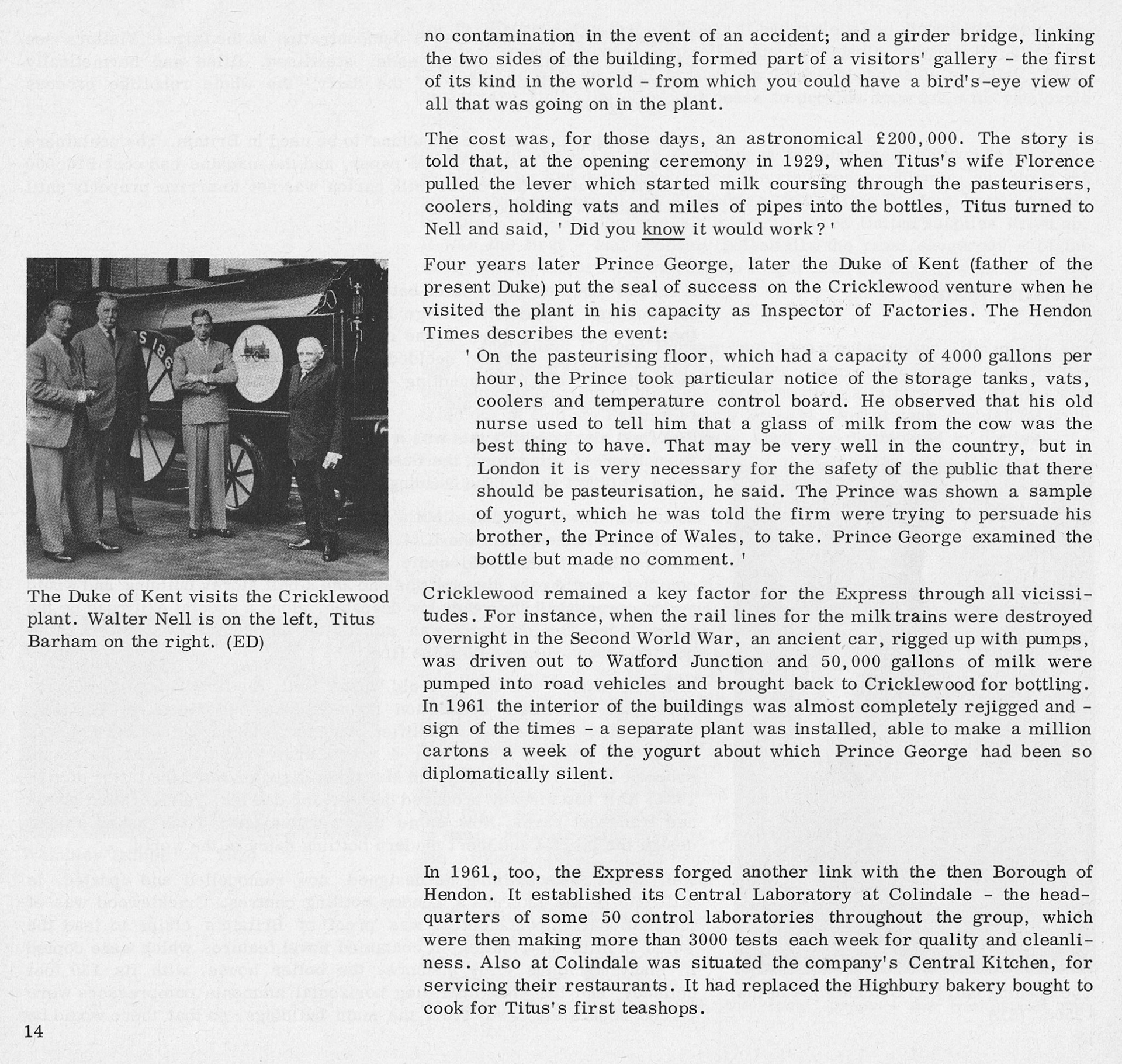 1983 Milk for the millions - Brigid Grafton Green, Barnet Libraries Local History Publications