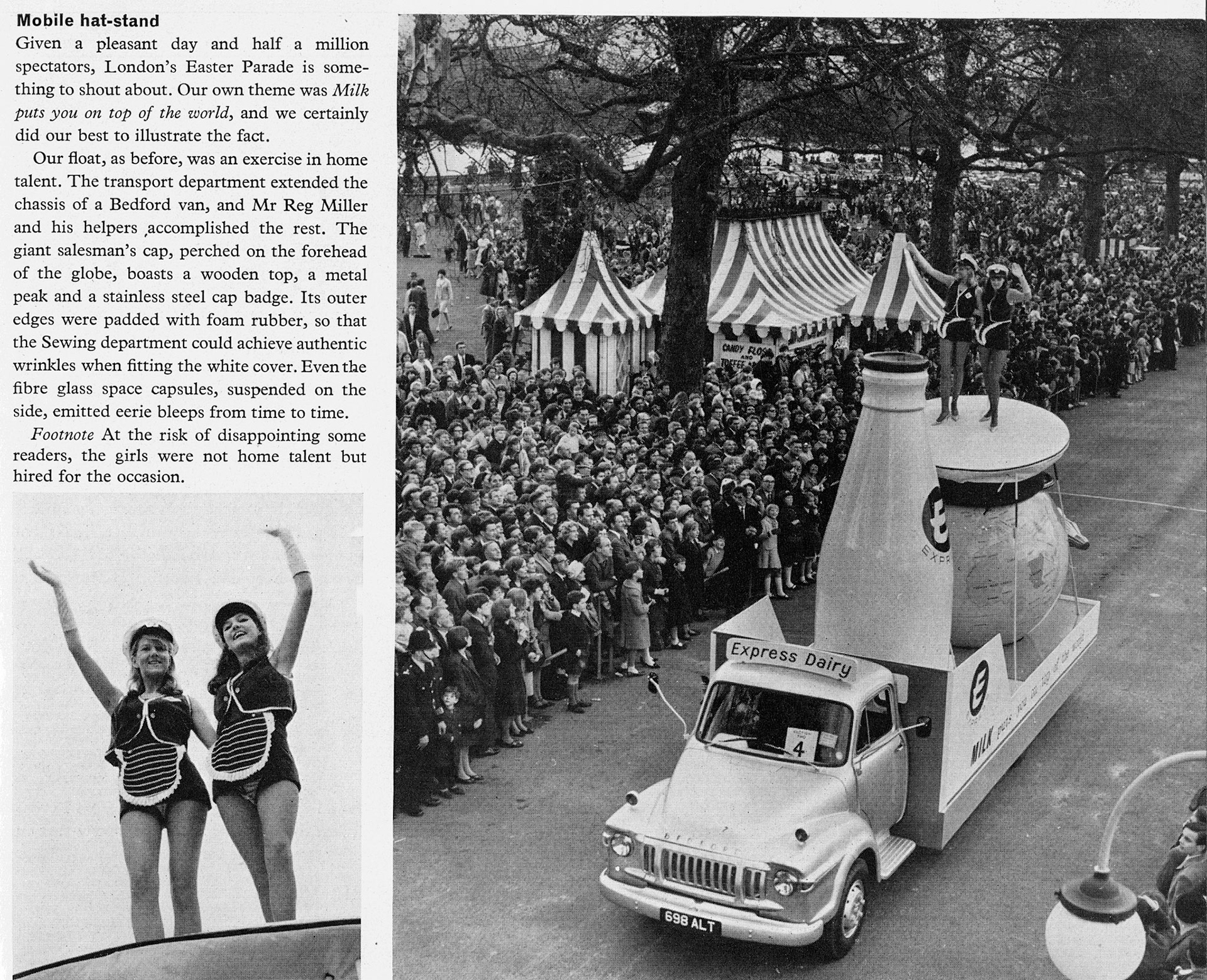 1966 Easter Parade, with Bedford Van extended for the occasion. (Express News Summer 1966)