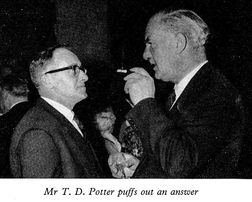 1961 Long Service Dinner at The Grosvenor Rooms, Mr T.D. Potter. (LSA Annual Review)