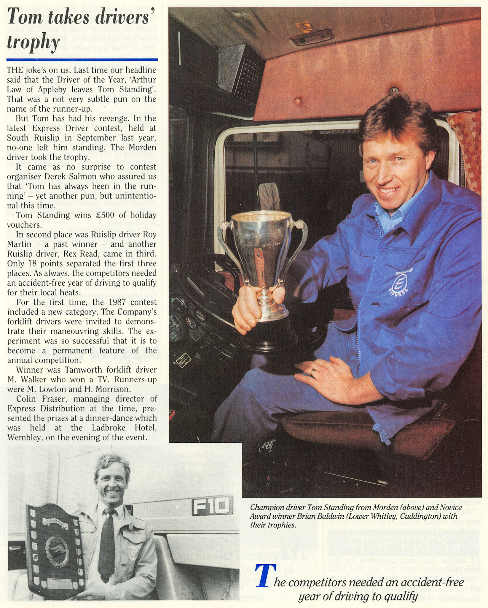1988 Tom Standing of South Morden took Driver of the Year Championship