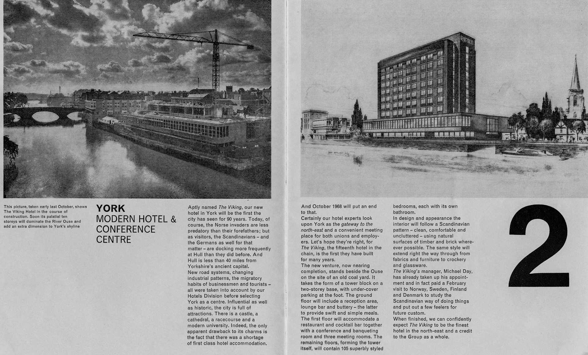1968 Buliding the Viking Hotel, York