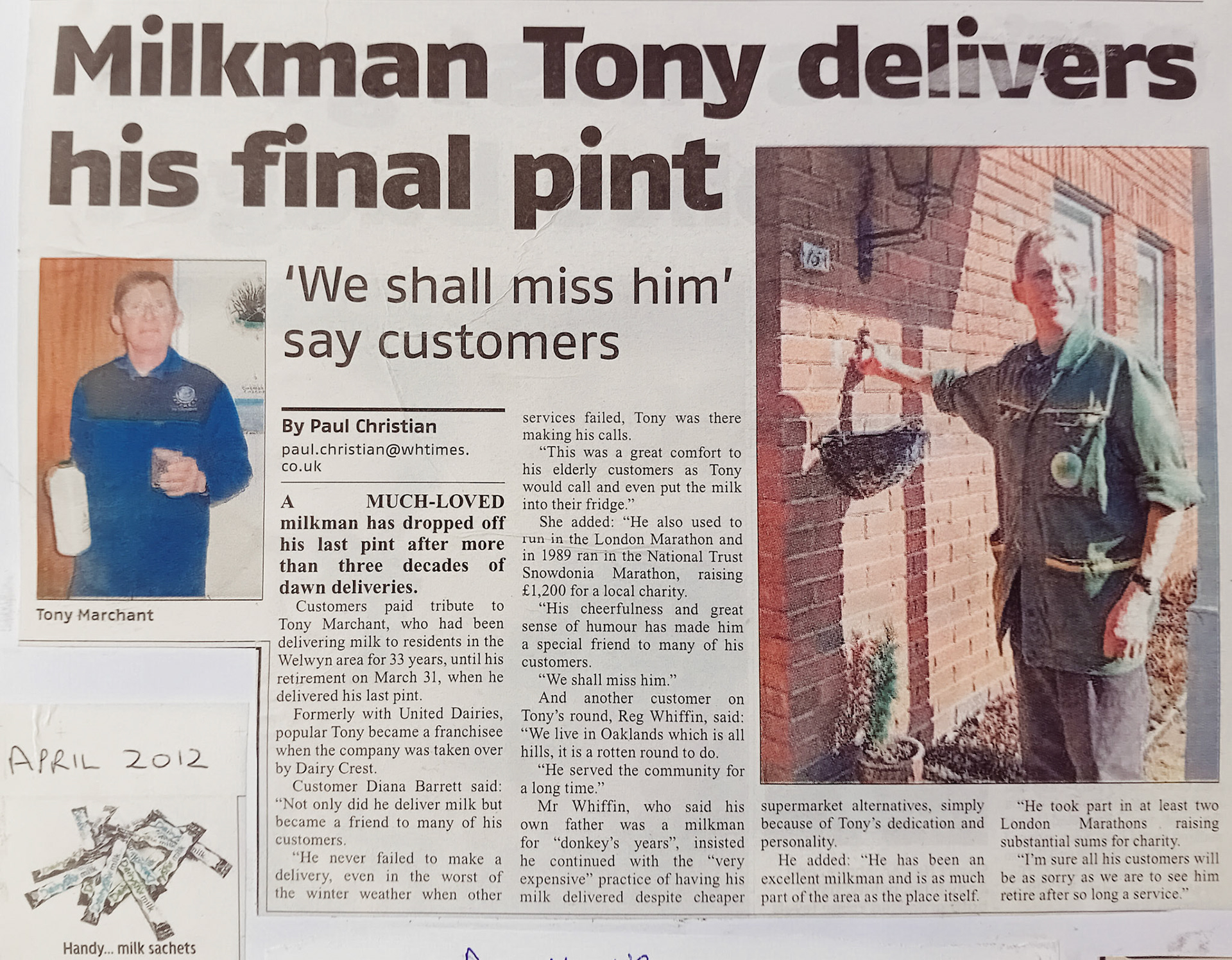 2012 Retirement of Tony Marchant, Welwyn Depot after 30 years. (Courtesy Paul Smith)