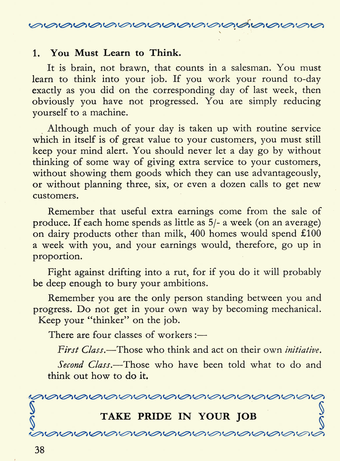 1956 Express Salesman's Manual, Fourth Edition published 1954, presented to Roger Gillard, Orpington Depot