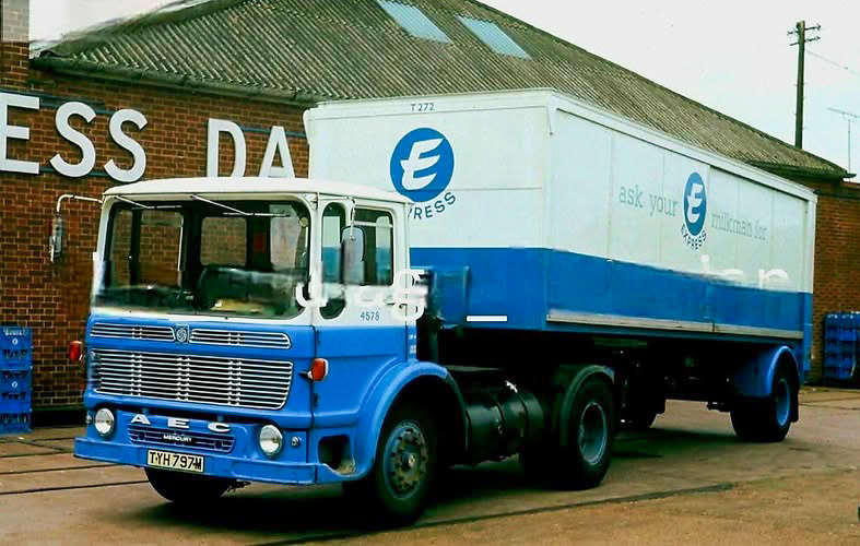 1970's Northwood Depot (identified by Richard Gaylard) AEC TYH 797M, Co: 4578 operating out of South Ruislip Processing. (Courtesy Express Dairy Memories)