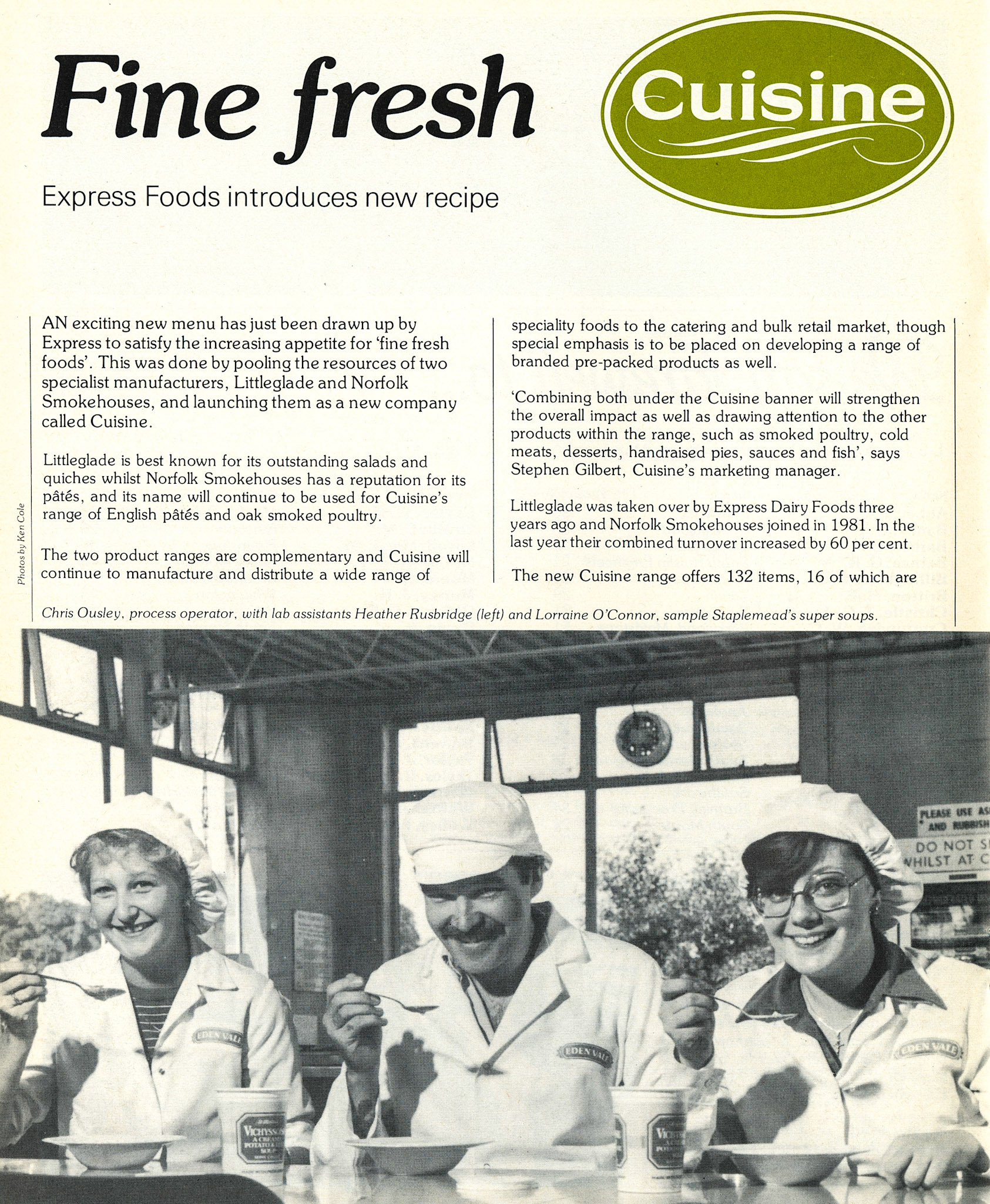 1982 Express Cuisine launches new products from Littleglade and Norfold Smokehouses