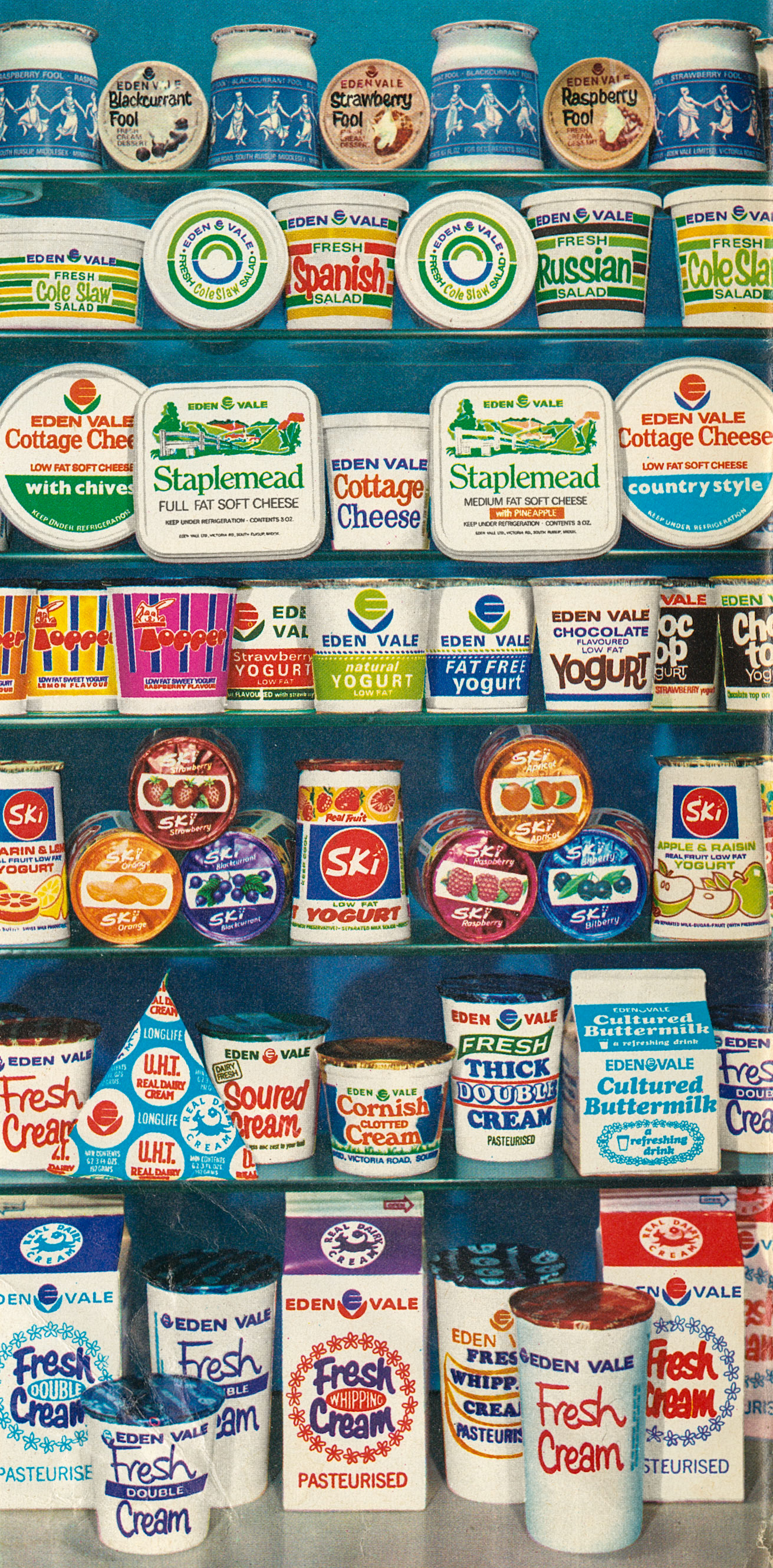 1975c Eden Vale Country Goodness Cook Book, Products on Contents Page (Courtesy Paul Luke)