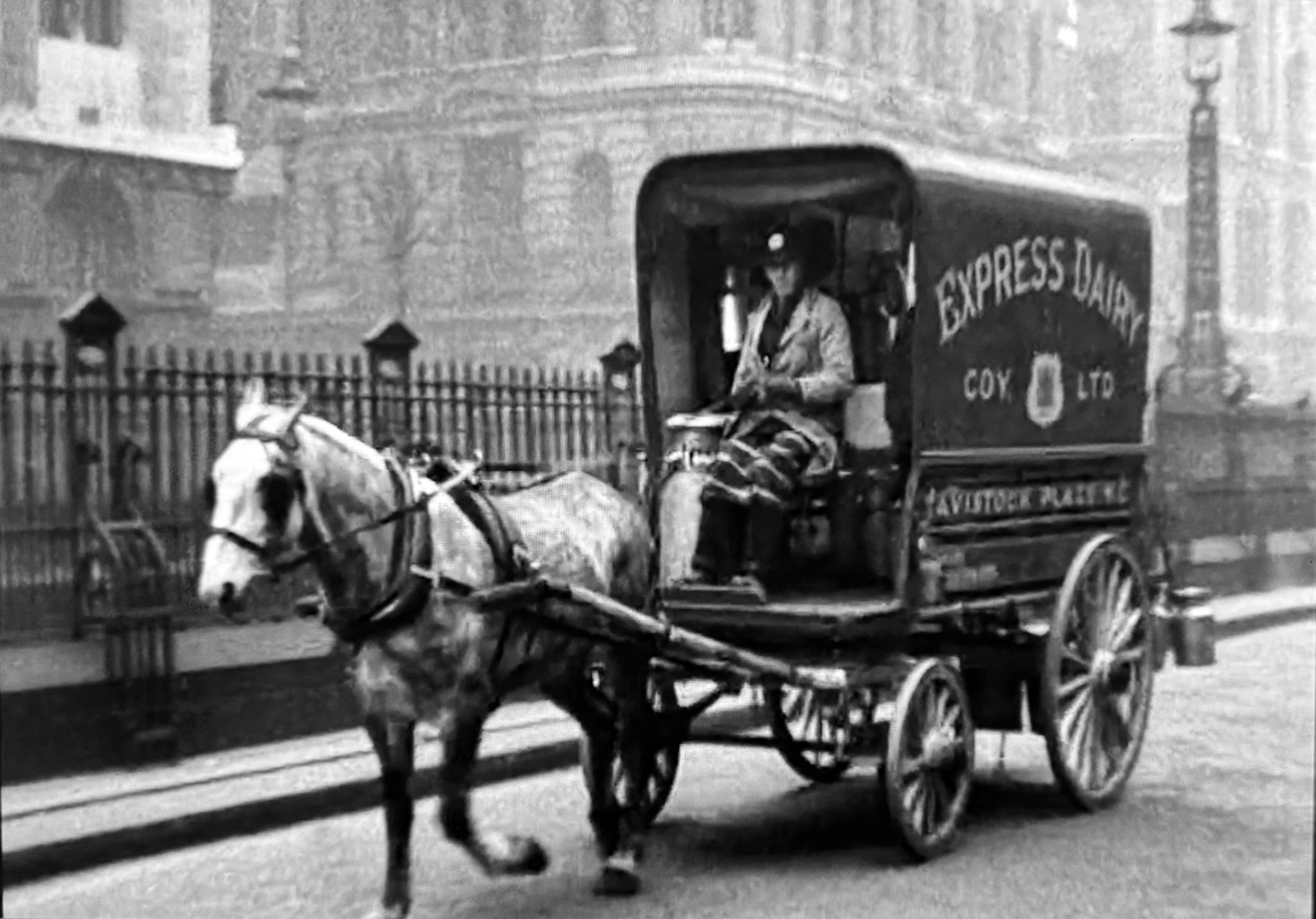 1890s? Express milk round in London, from video clip (70Up-Victorians-ITVx)