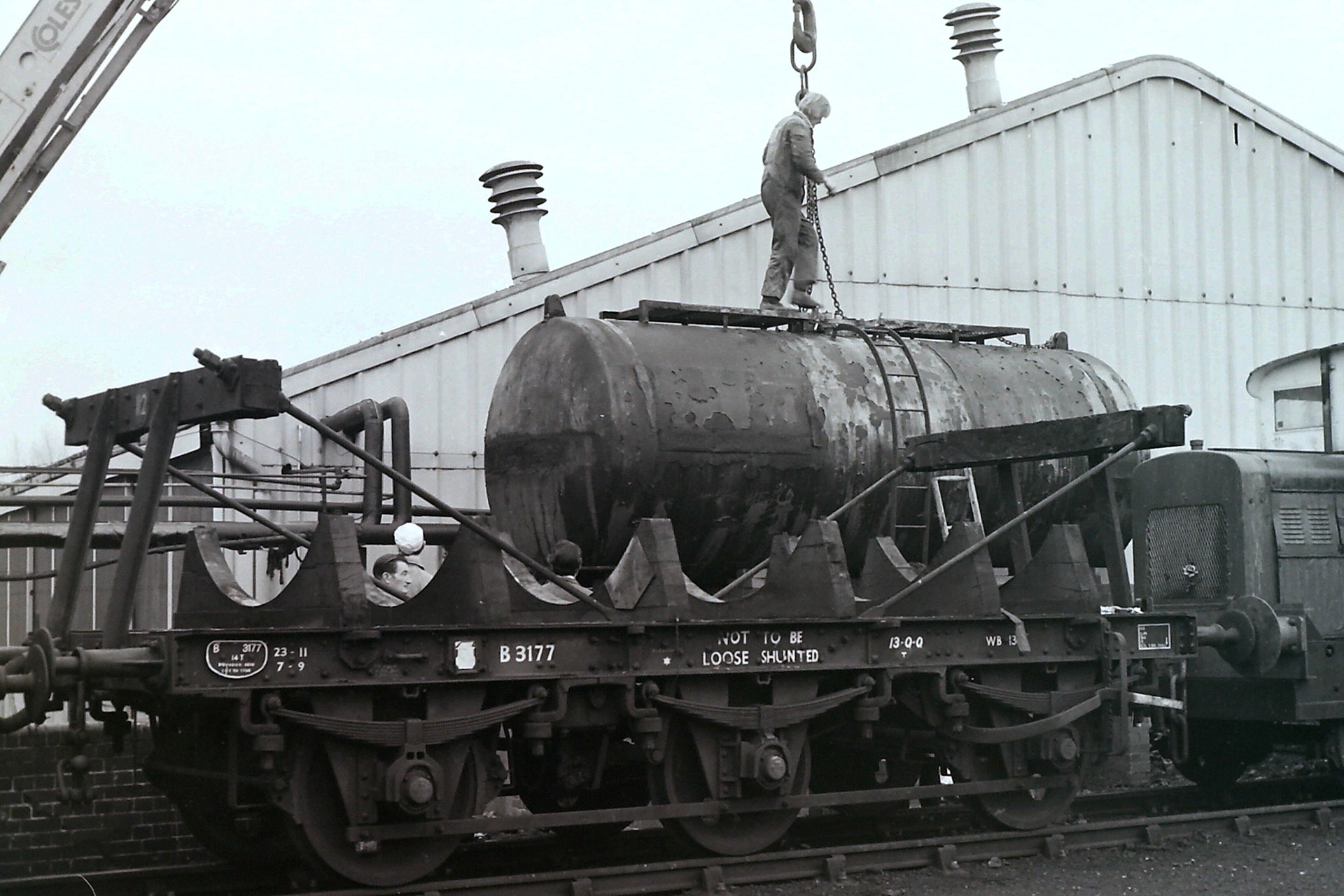 South Morden Dairy-removal of tank 3117 for used for storage. (Photographer Sam Jones)