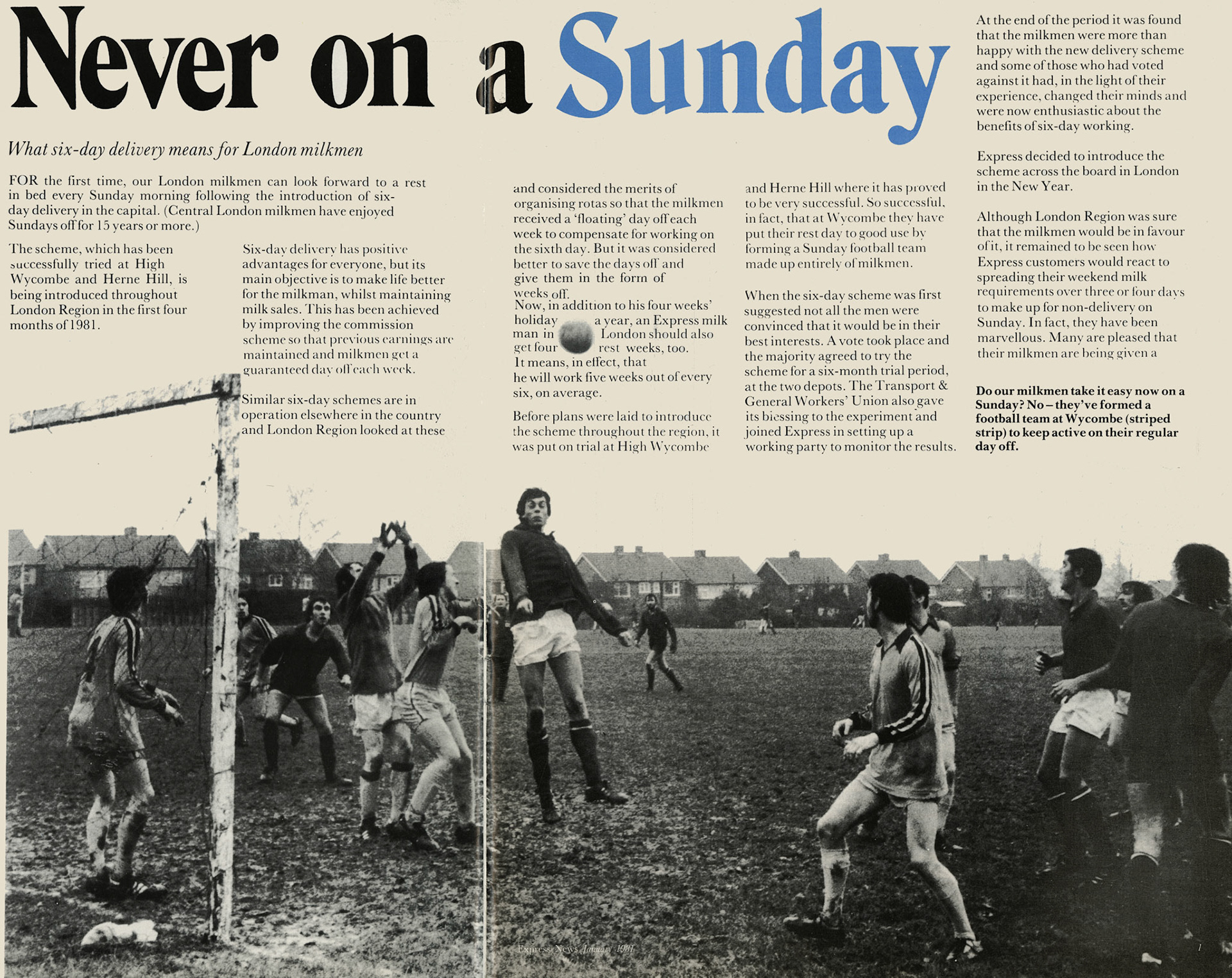 1981 Six-day delivery trials at High Wycombe and Herne Hill.  (January Express News)