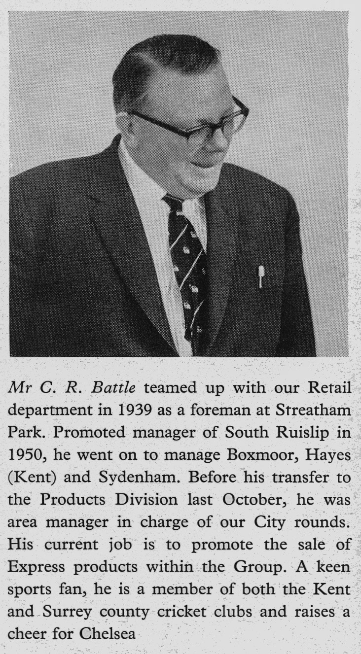 1965 Mr C. R. Battle, Sales promotion manager. (Express News Spring)