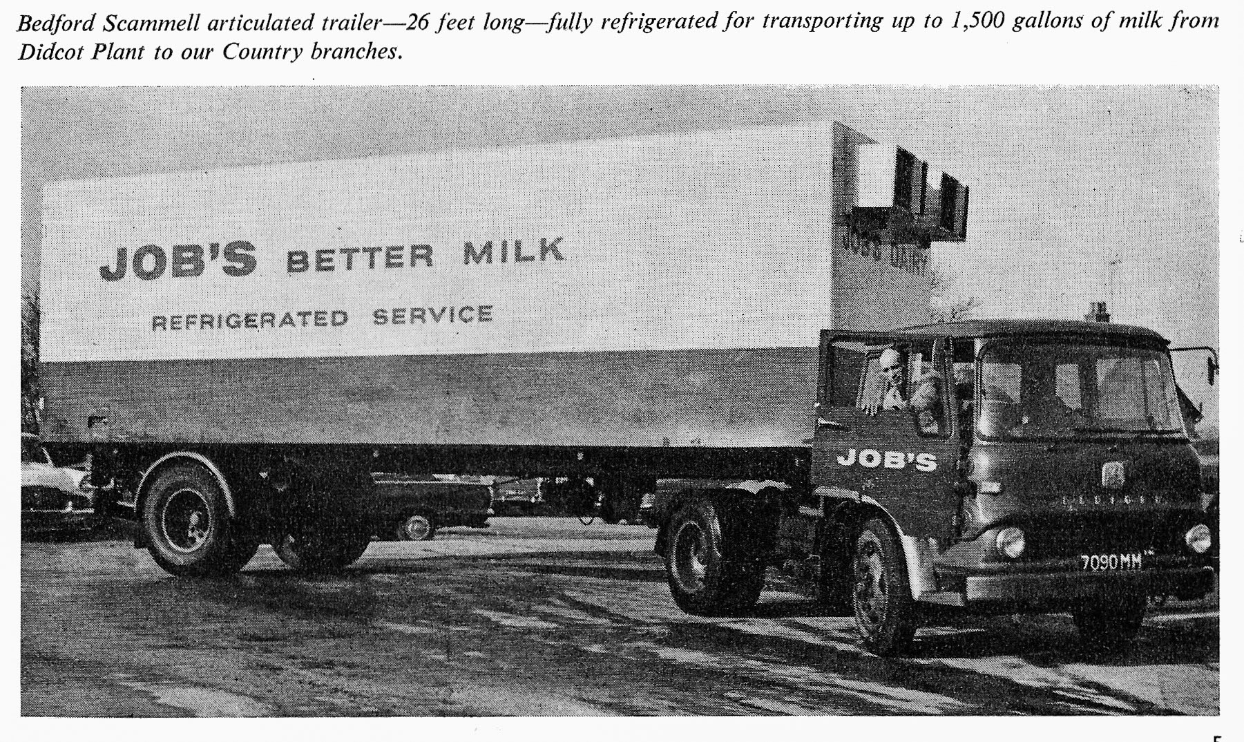 1967 Didcot. New refrigerated Bedford Scammell for deliveries to depots. (Courtesy Roberts Foundation, Book of Job)