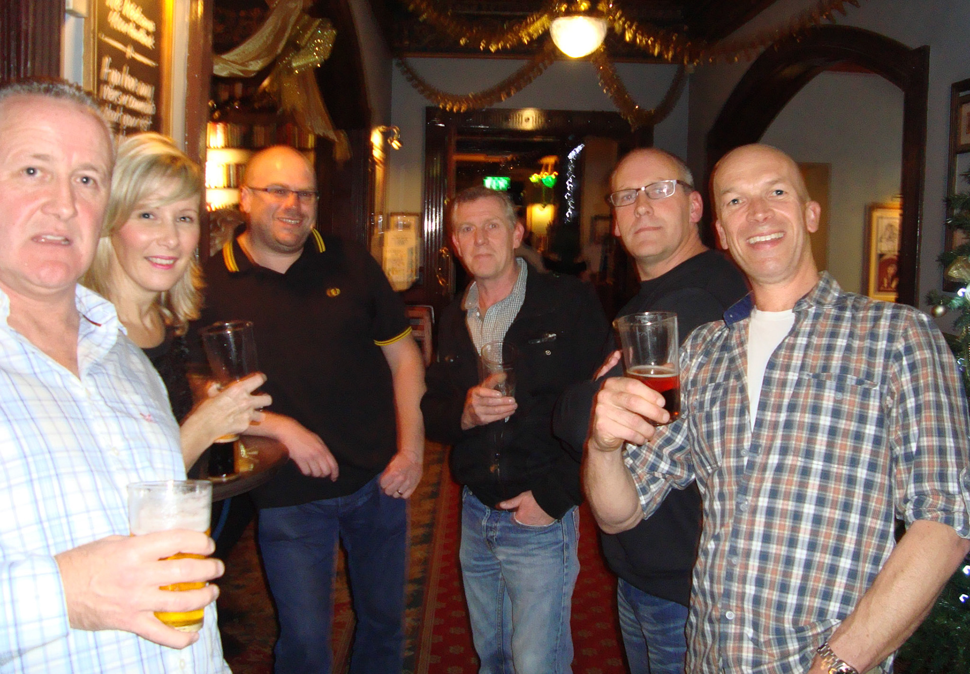 2014 Exeter Staff Reunion-Martin Evans identifies, L-R: Mike Chrichard, Sam Summerhayes, Christian Webber, Michael Horne, Andy Summerhayes, Adi Burnett (Courtesy Phillip Budd)