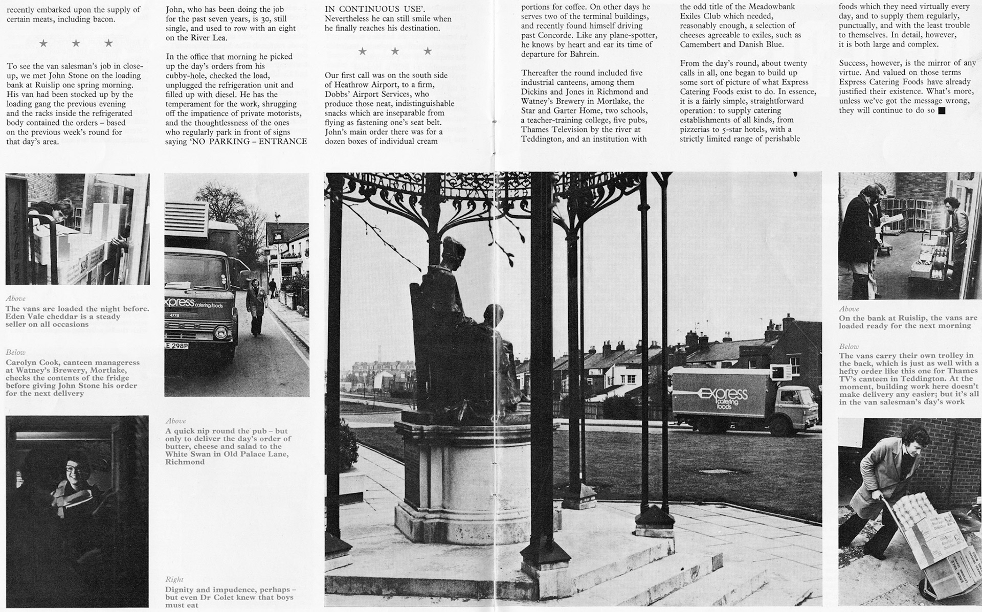 1976 Express Catering Foods operation in London