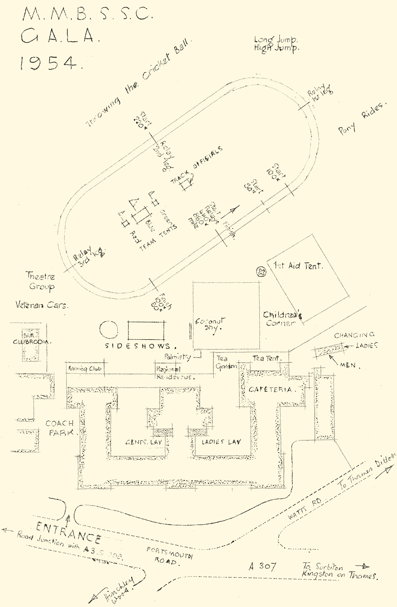 1954 MMB Grand Gala (21st Anniversary), 26th June-map of attractions.