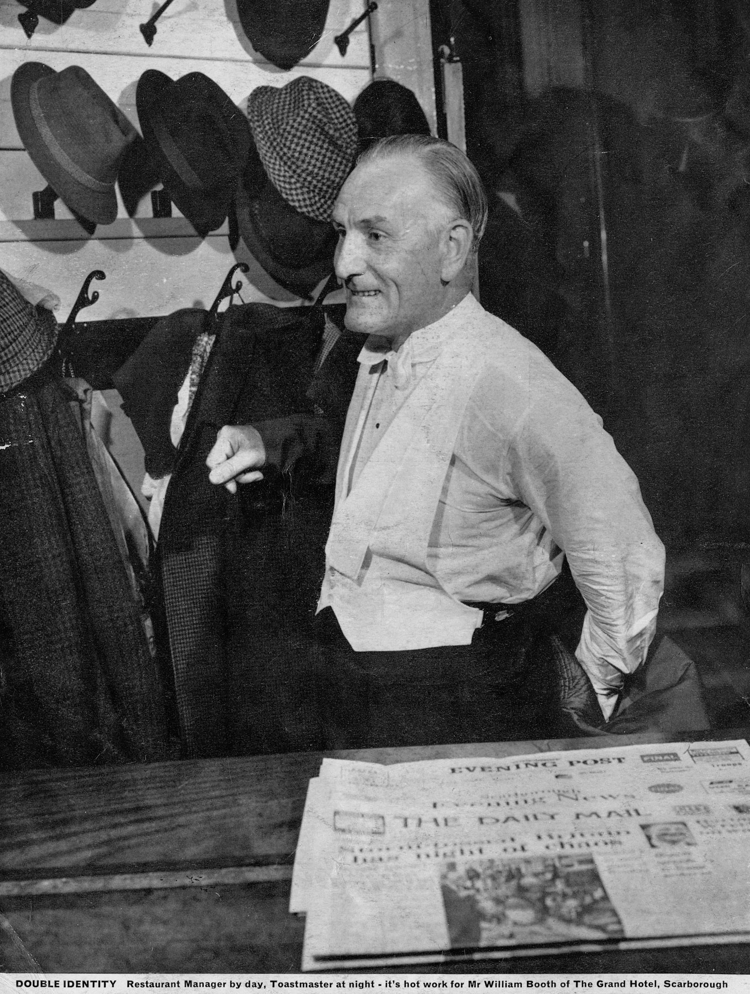 1967 William Booth of the Grand Hotel, Scarborough - restaurant manager by day, toastmaster by night