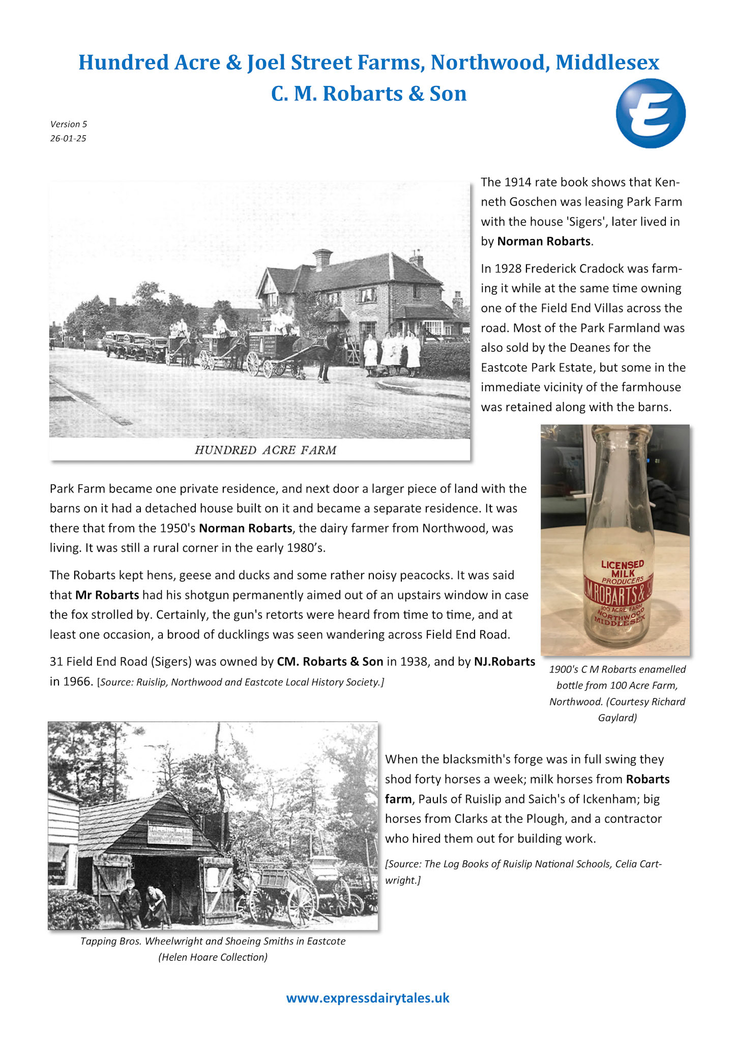 2025 Hundred Acre &amp; Joel Street Farms (Express Dairy Tales publication)