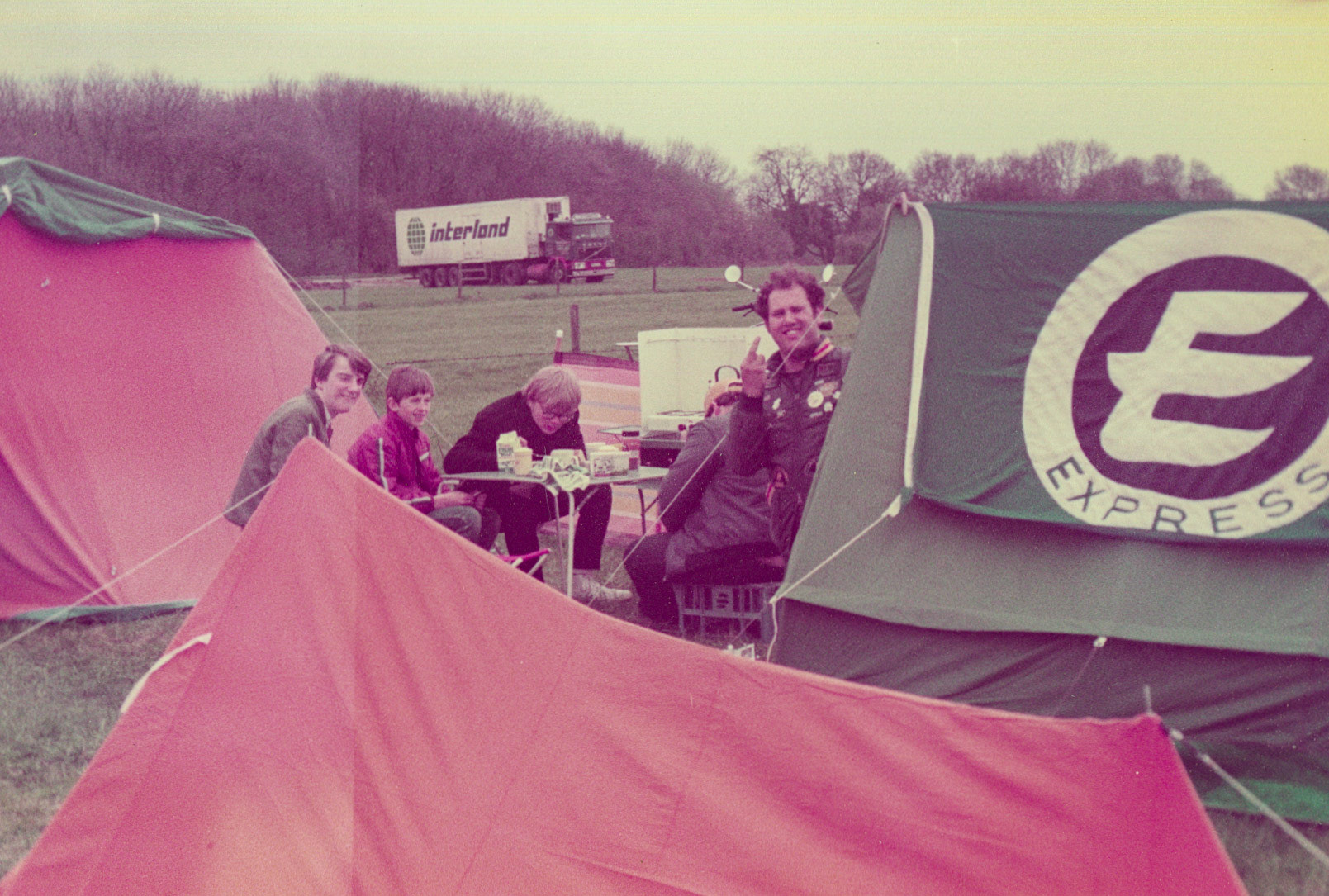 1980s Thumbs up from Welling milkman Paul Barton, at Brands Hatch. (Picture by Reg Ball, on loan from Colin Bristow)