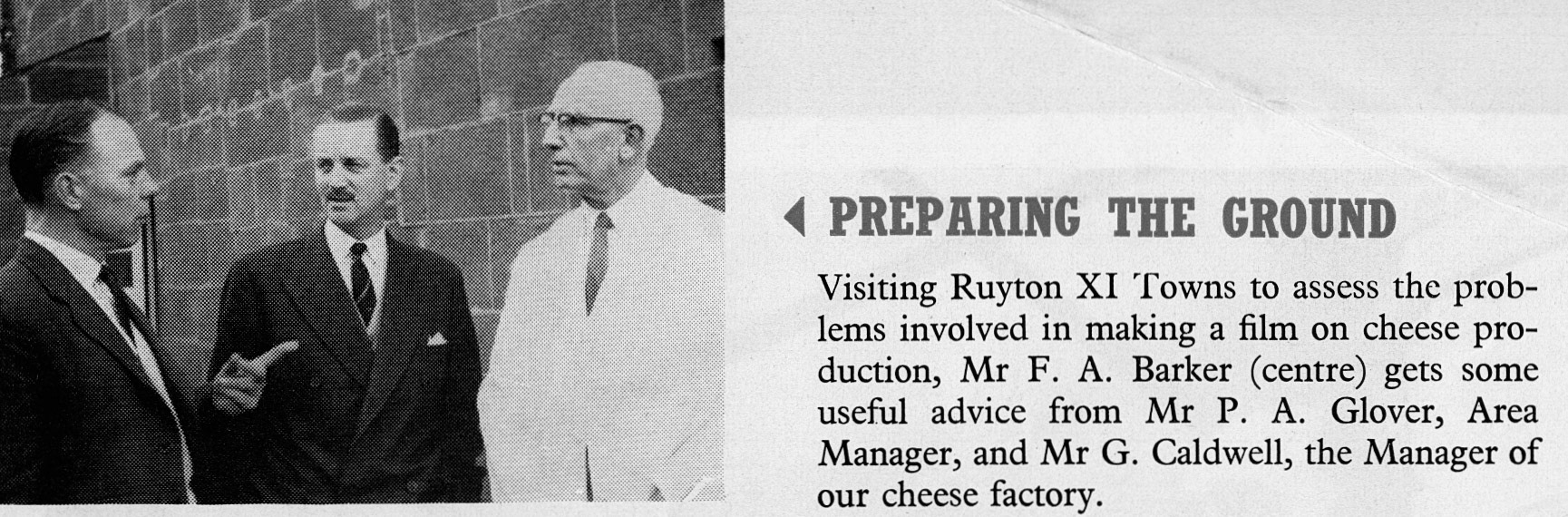 1957 Preparing for a cheese production film at Ruyton