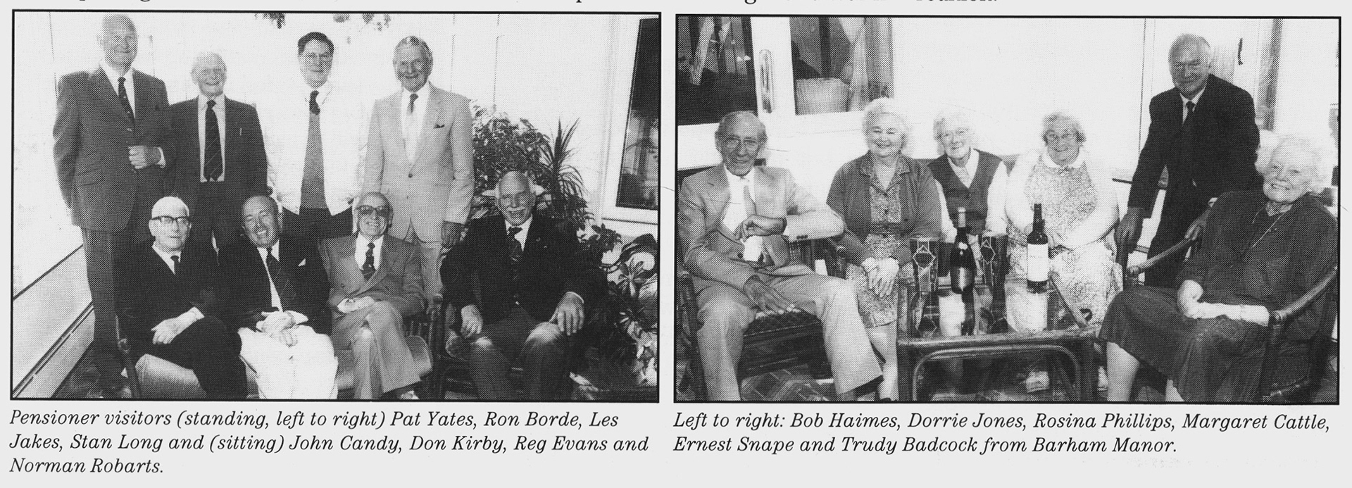 1991 Bournemouth pensioners reunion (from Express Foods Pensioners News) Hilary Mccluskey (Bowyer) comments "Great to see Don Kirby. He always used to address me as ‘Girl’. This was something women were addressed as in the ‘old days’. A term my Grandfather often used." Courtesy Beryl Purslove