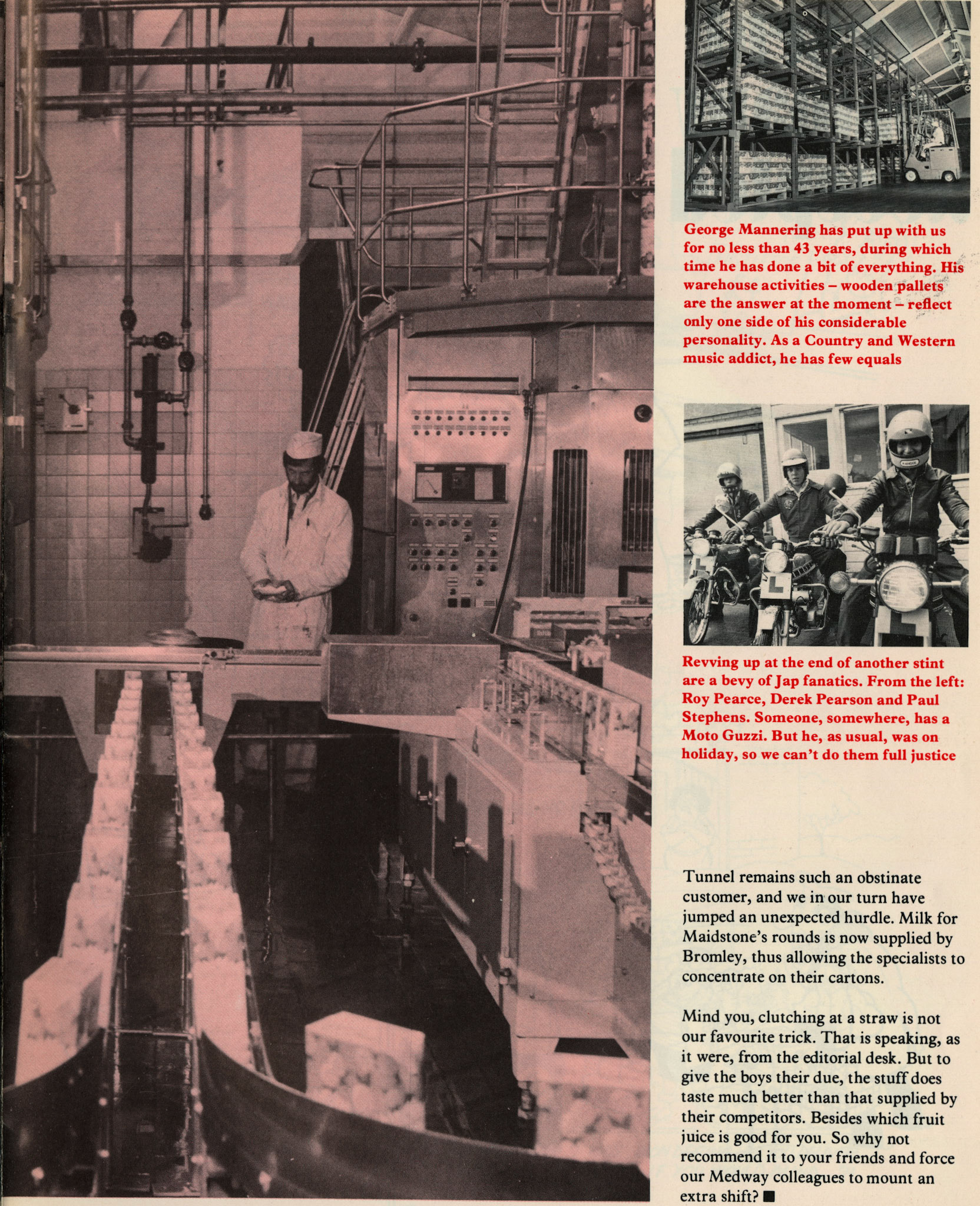 1977 - UHT production of milk and juice