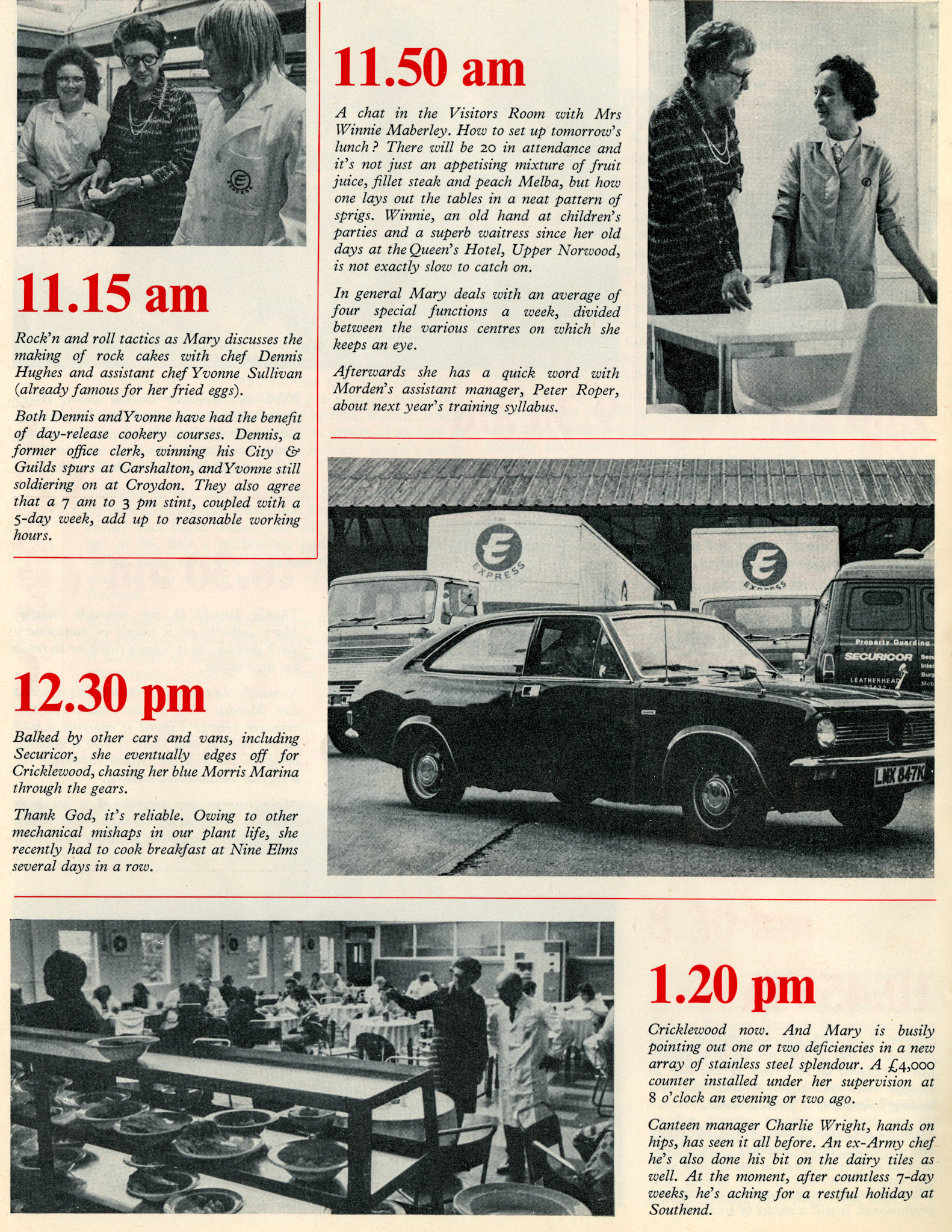1975 Mary Reeves - Canteen Superintendant visits