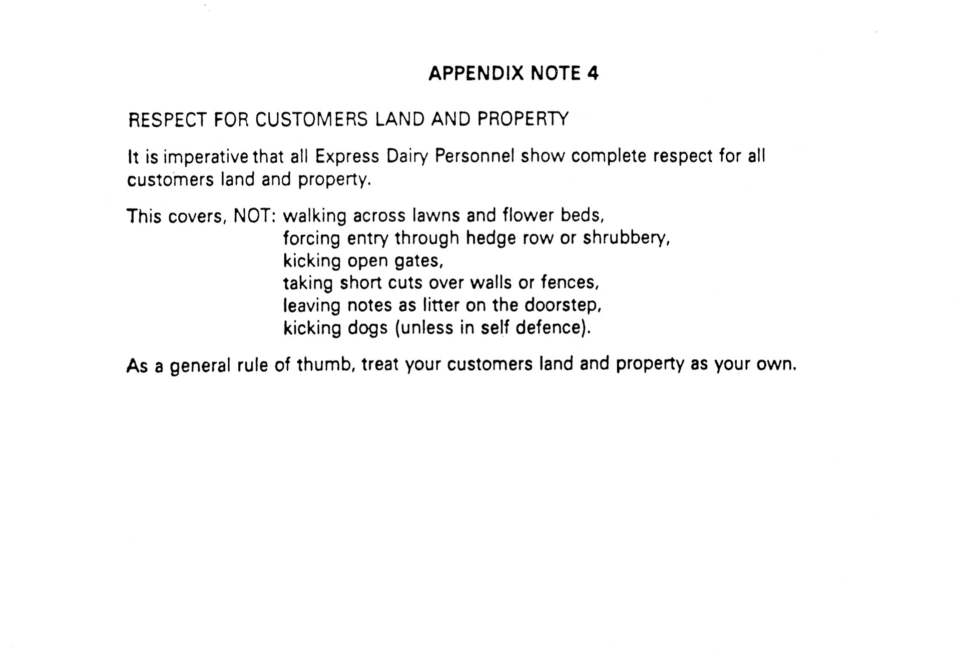 1990's Express/ Dale Farm Rounds Training Manual (Express Dairy Tales)