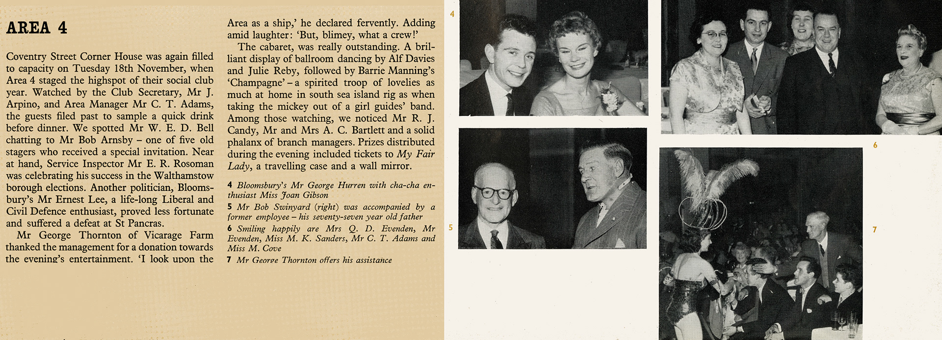 1959 London dinner at the Coventry Street Corner house, with a very youthful George Hurren. (Express News March)