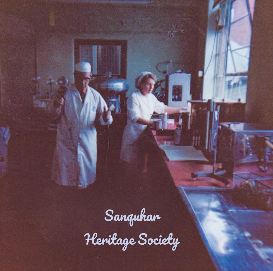 1970's Sanquhar Creamery. Peter Scott comments "My Aunt Margaret." Joyce Candlish adds "Margaret Toneti-I used to work with Margaret in that laboratory, long, long time ago 😟." (Courtesy The Royal Burgh of Sanquhar Heritage Society)