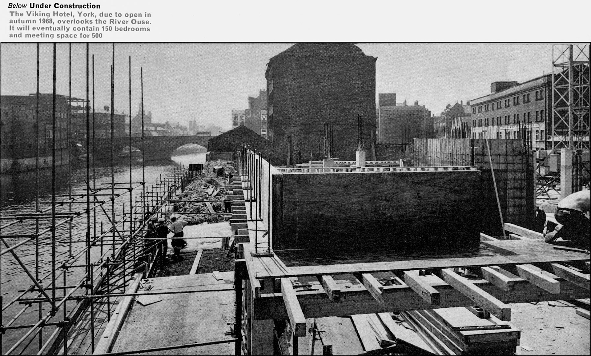 1967 The Viking Hotel under construction in York. (Express News Summer)