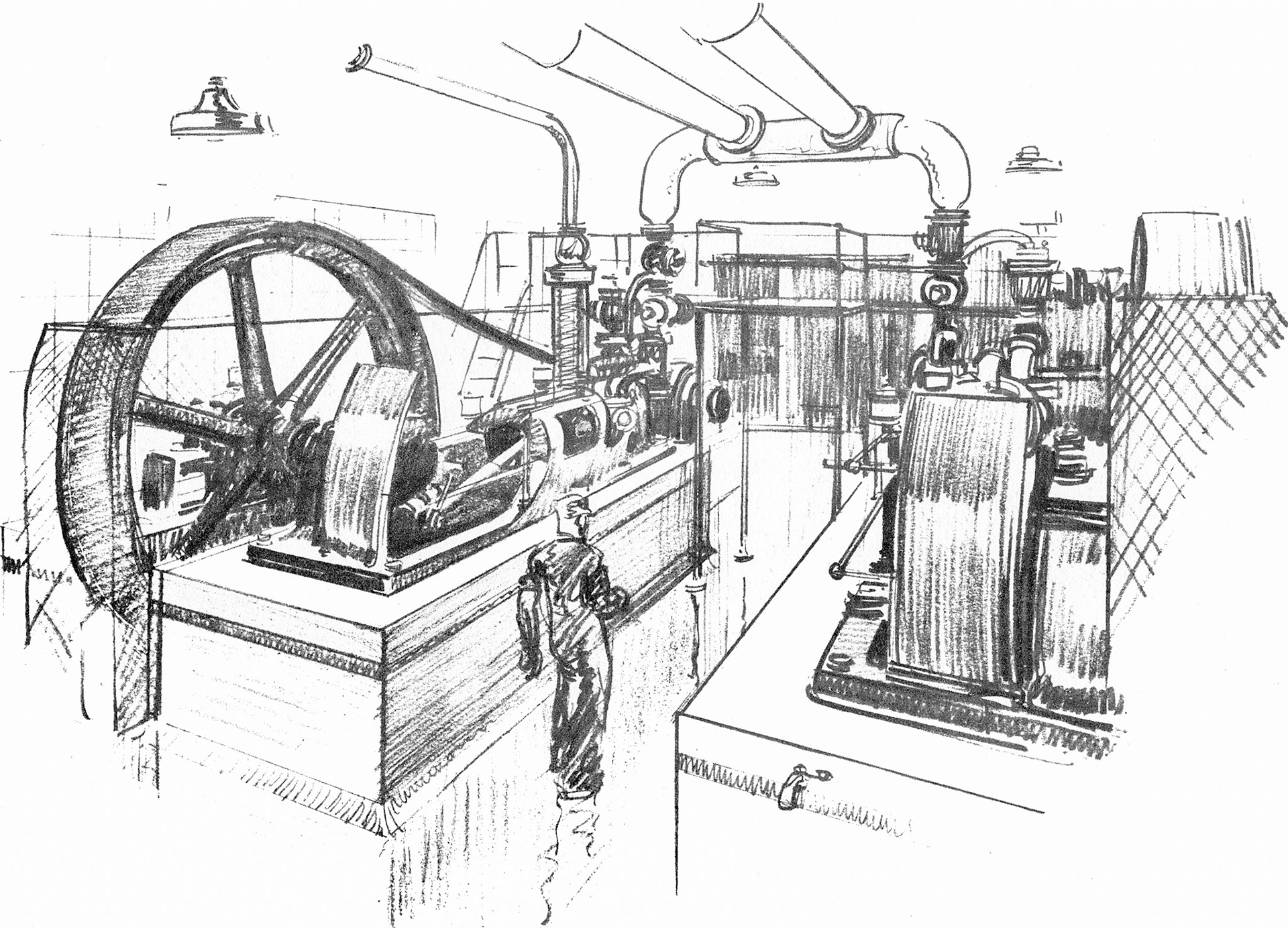 1930 Cricklewood Opening Brochure Illustration-Refrigeration Plant