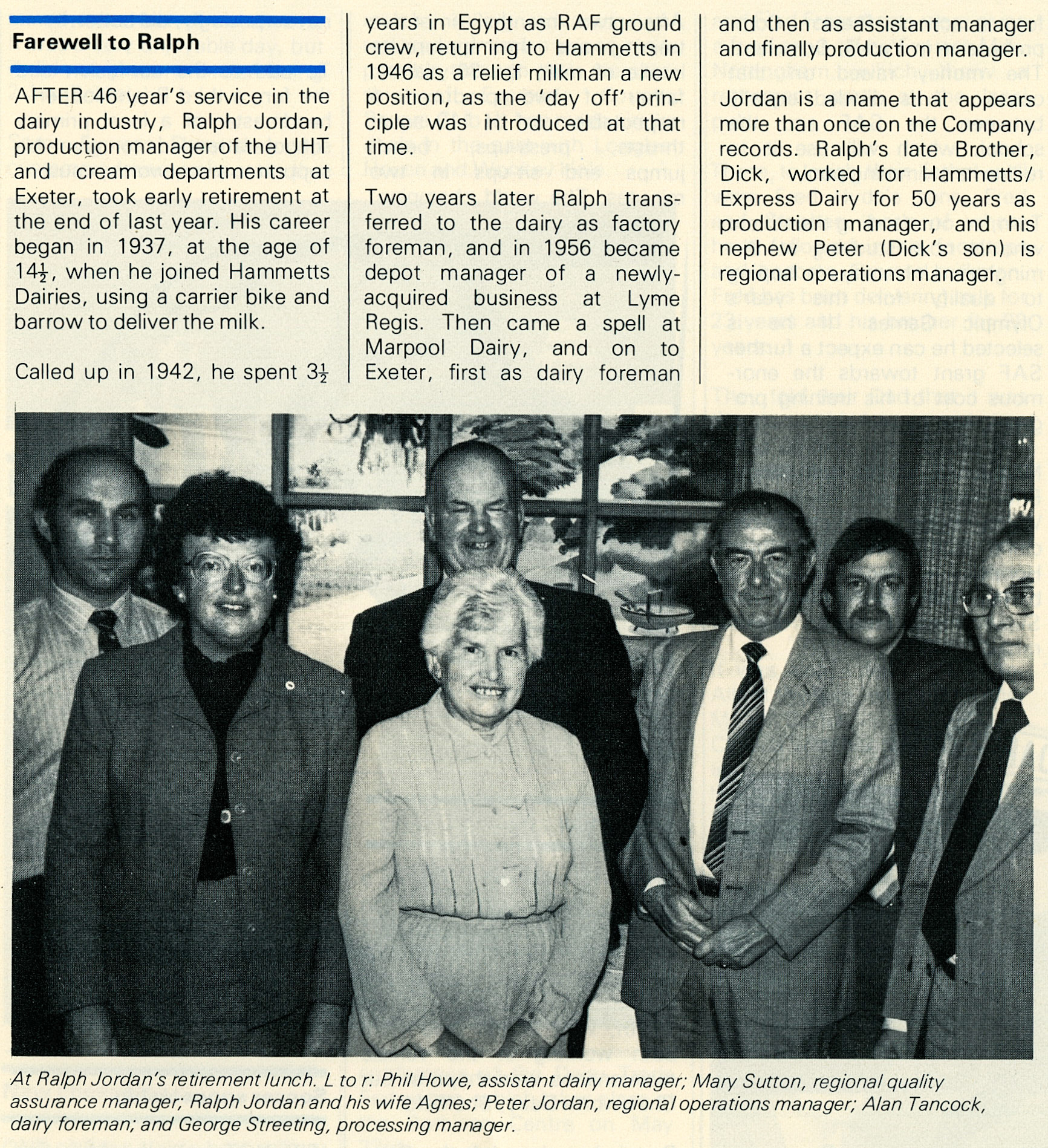 1984 Exeter Retirement - Ralph Jordan