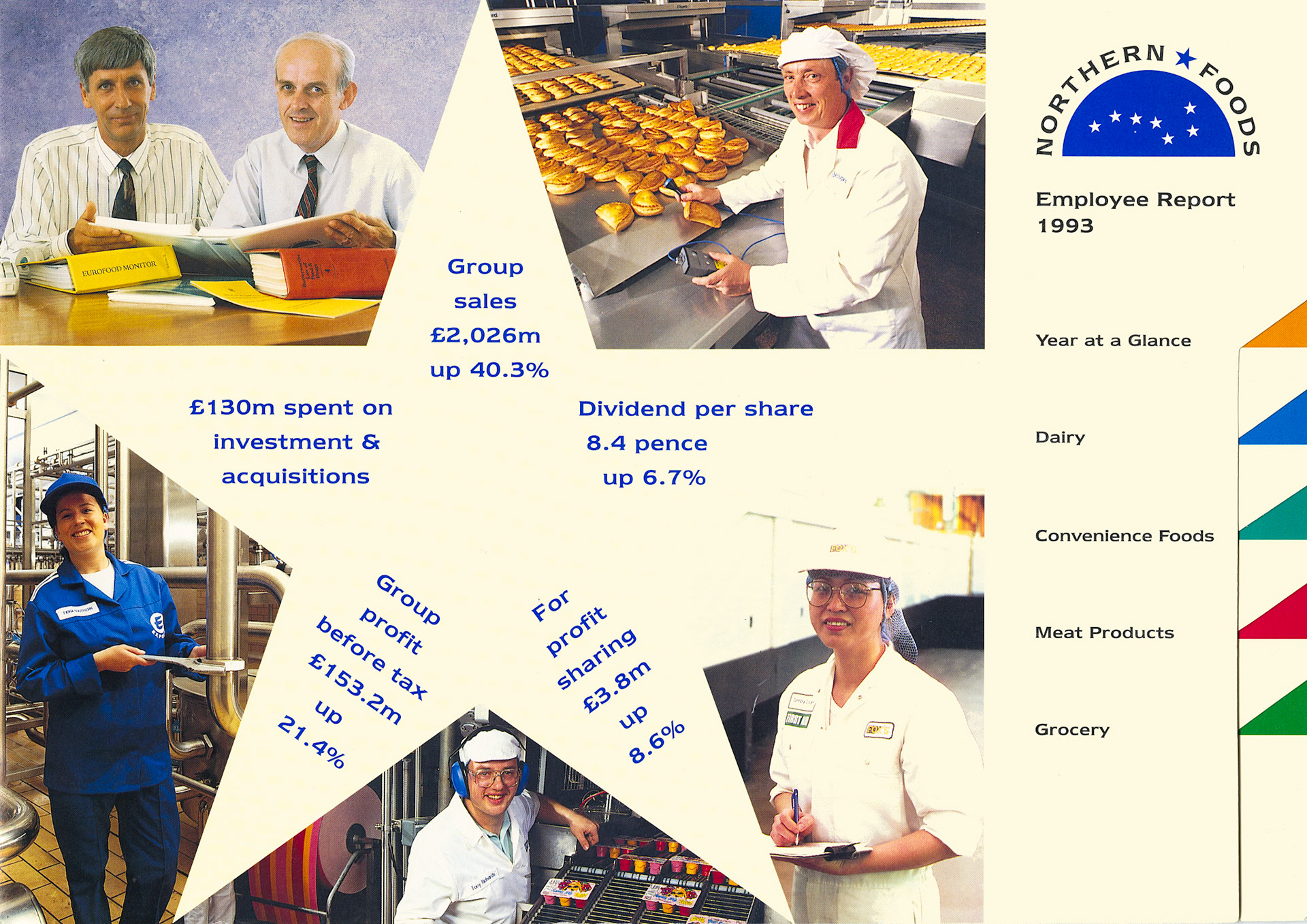 1993 Northern Foods Employee Report, following the purchase of Express and Eden Vale the previous financial year. (Express Dairy Tales Archive)
