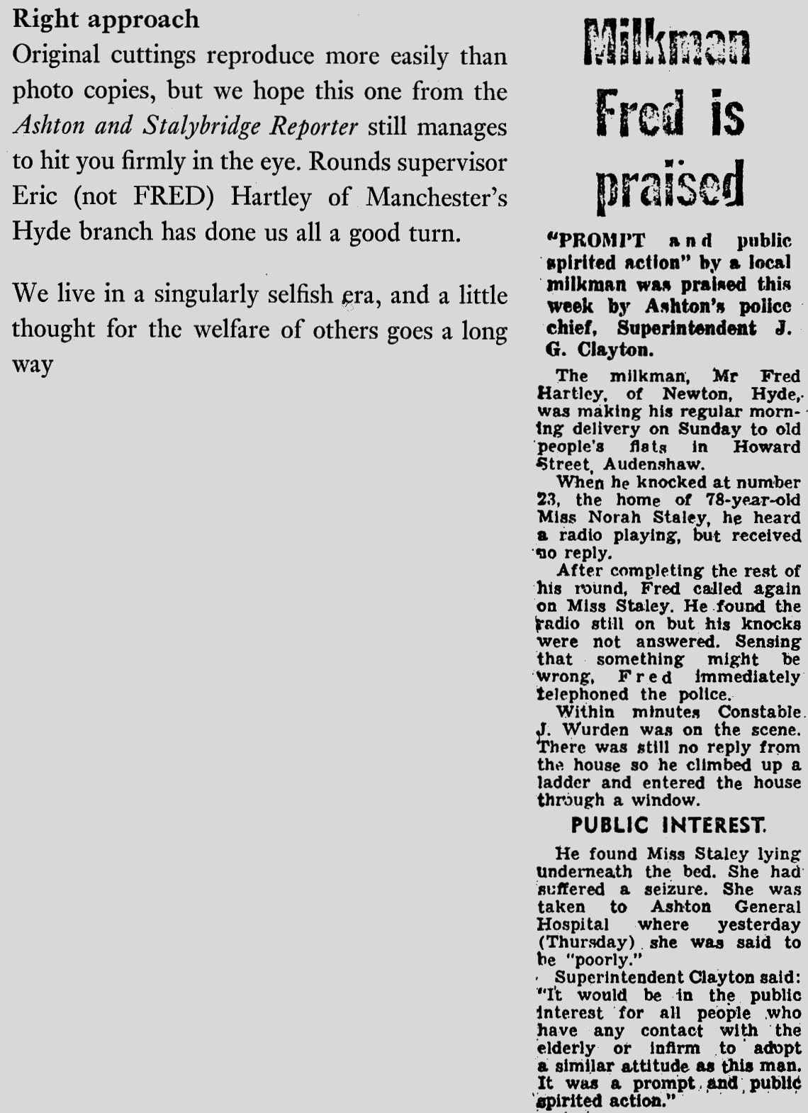 1973 Hyde roundsman Eric Hartley hits the news. (Express News Christmas)