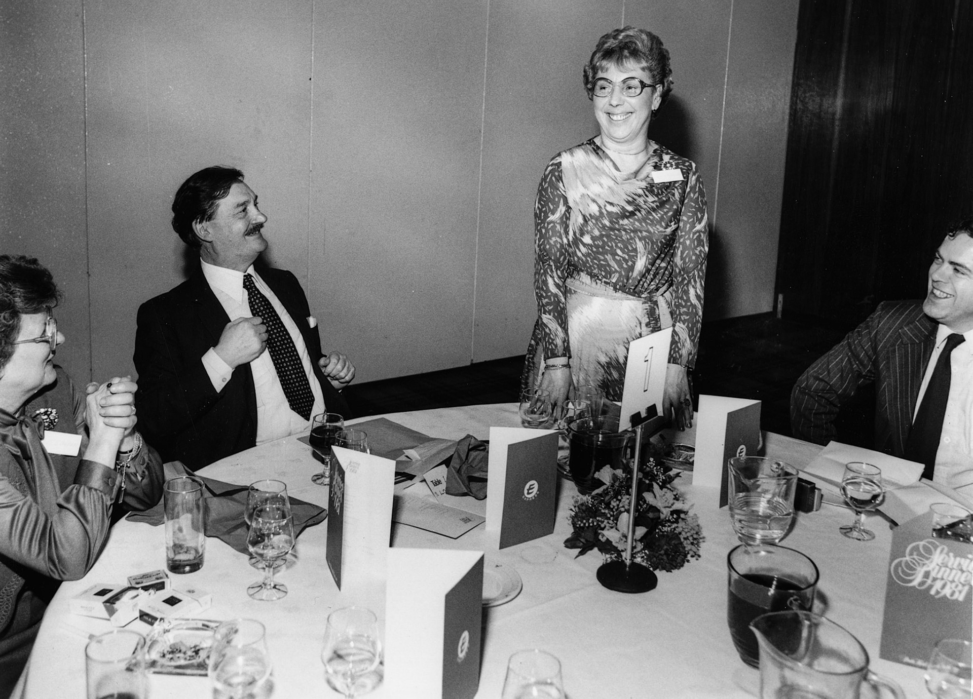 1981 35-year Long Service Award-Beryl Purslove, Steve Lorton on left (Courtesy Beryl Purslove)