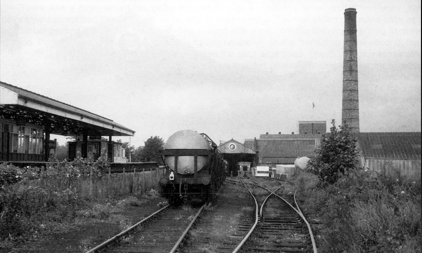 1974 "A general view of Express Dairies' sidings" (from 'South Morden Dairy' article by Sydney A. Leleux in the Industrial Railway Record, Edition 210, September 2012)