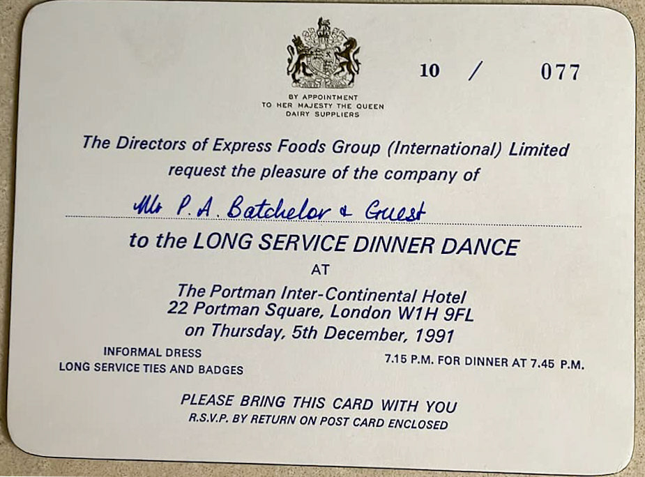 1991 - Long Service Memories 30 Years- from Paul Batchelor (Vehicle Maintenance)