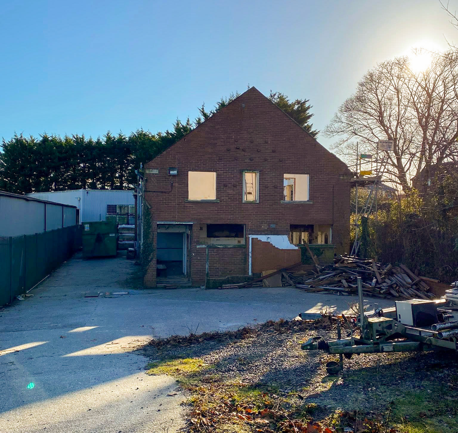 2026, January.  Exeter office and canteen block demolition (Courtesy Paul Ditchburn)