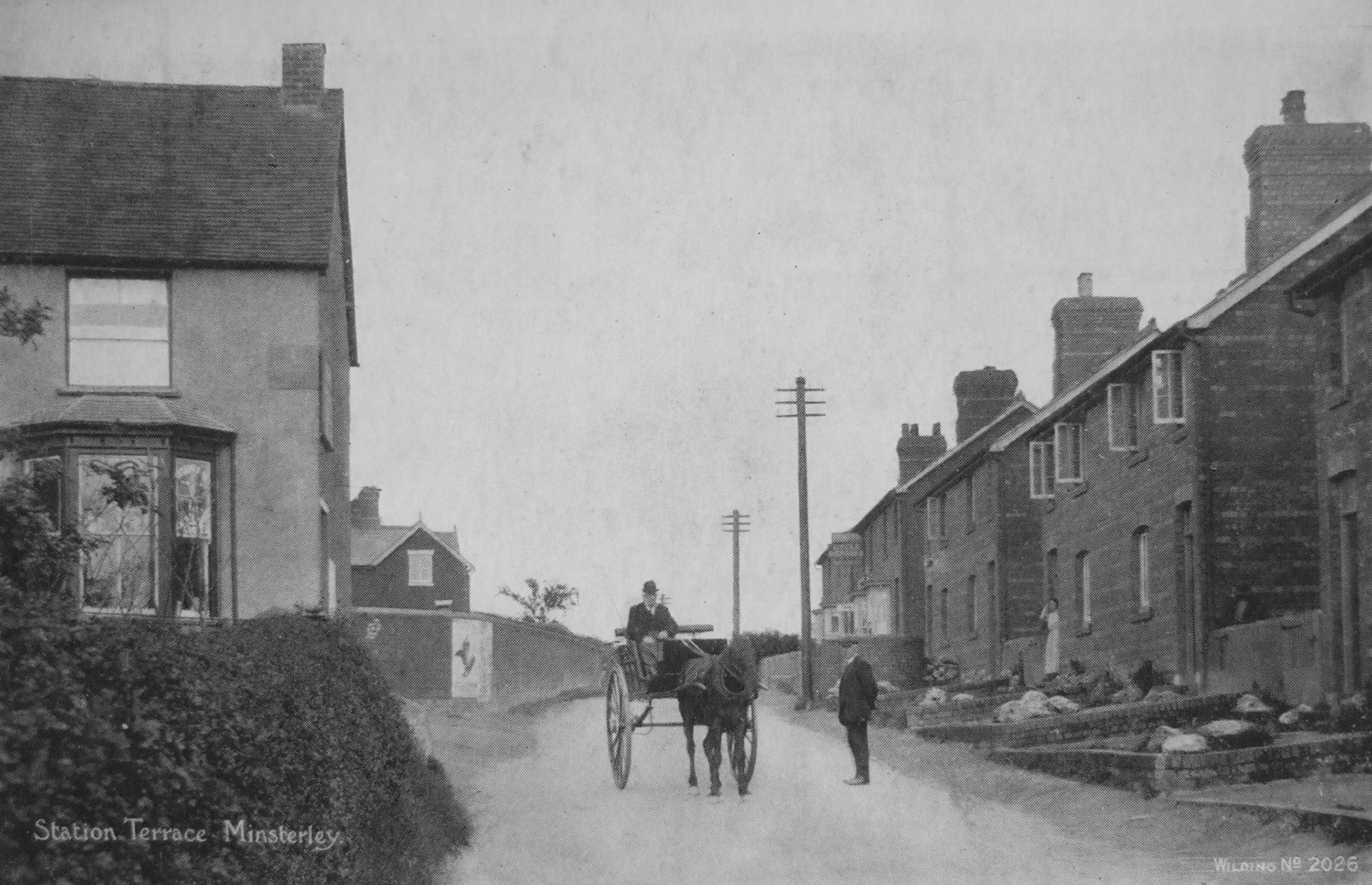 Minsterley Patrick Taylor comments "The first building on the left was a hardware shop, the proprietors were Mr and Mrs Savage." (Courtesy Karen Osman)
