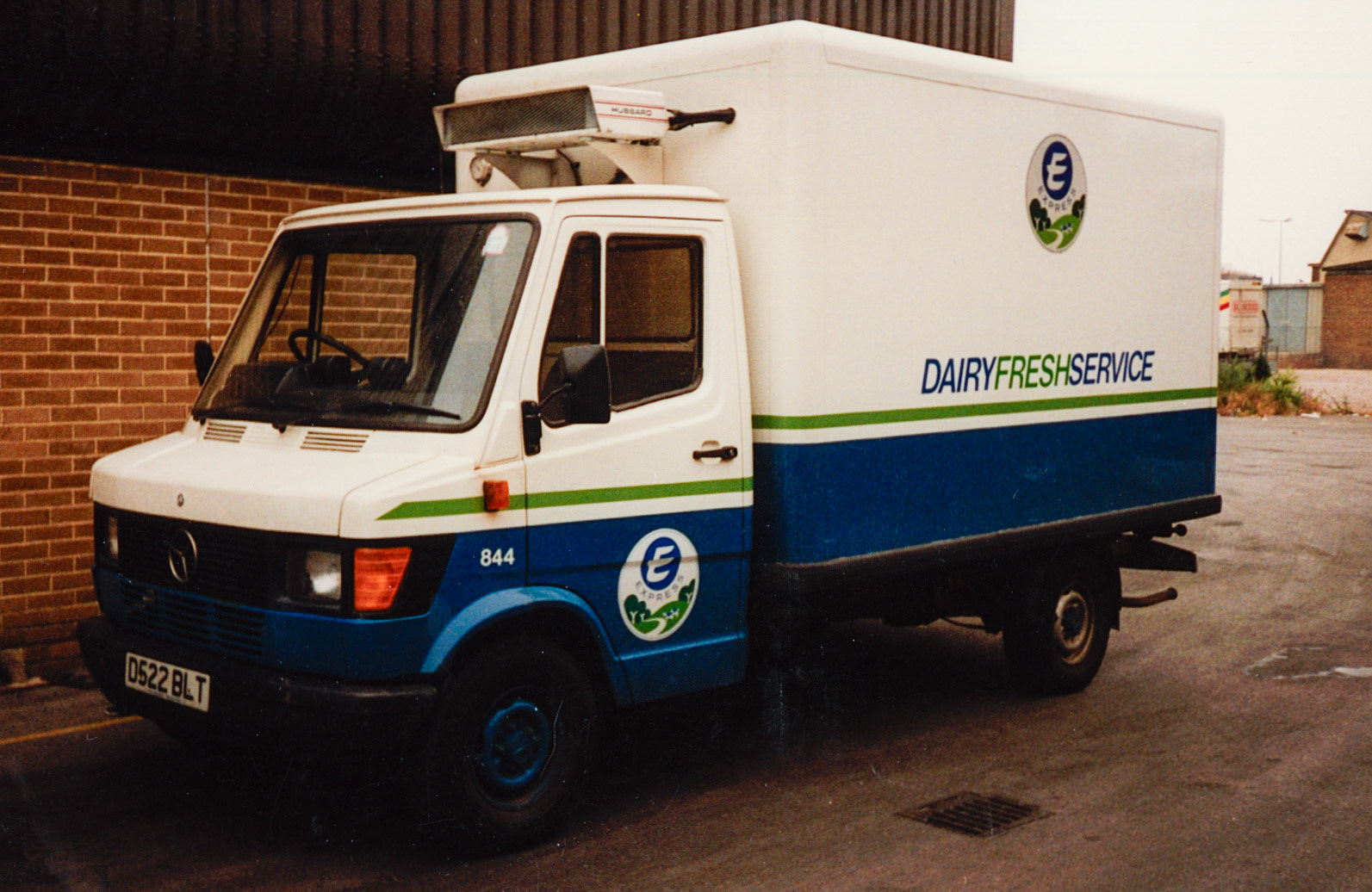 1986 Reg Mercedes Refrigerated Van D522 BLT at Fratton depot, Portsmouth. (Courtesy Dave Fane)