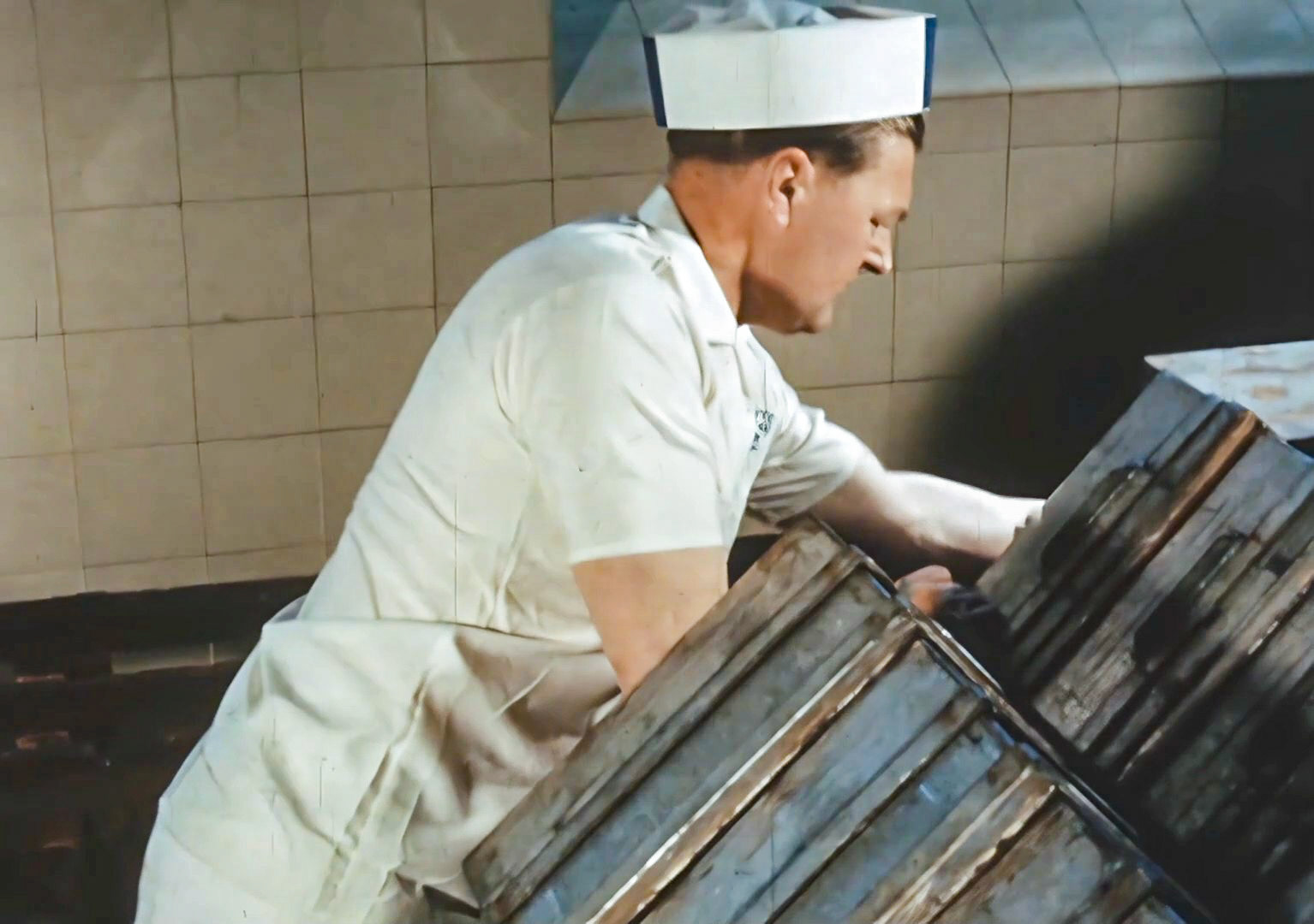 1960s Milborne, Gunus Skudra. (Still from 'The Art of English Cheesemaking' video)