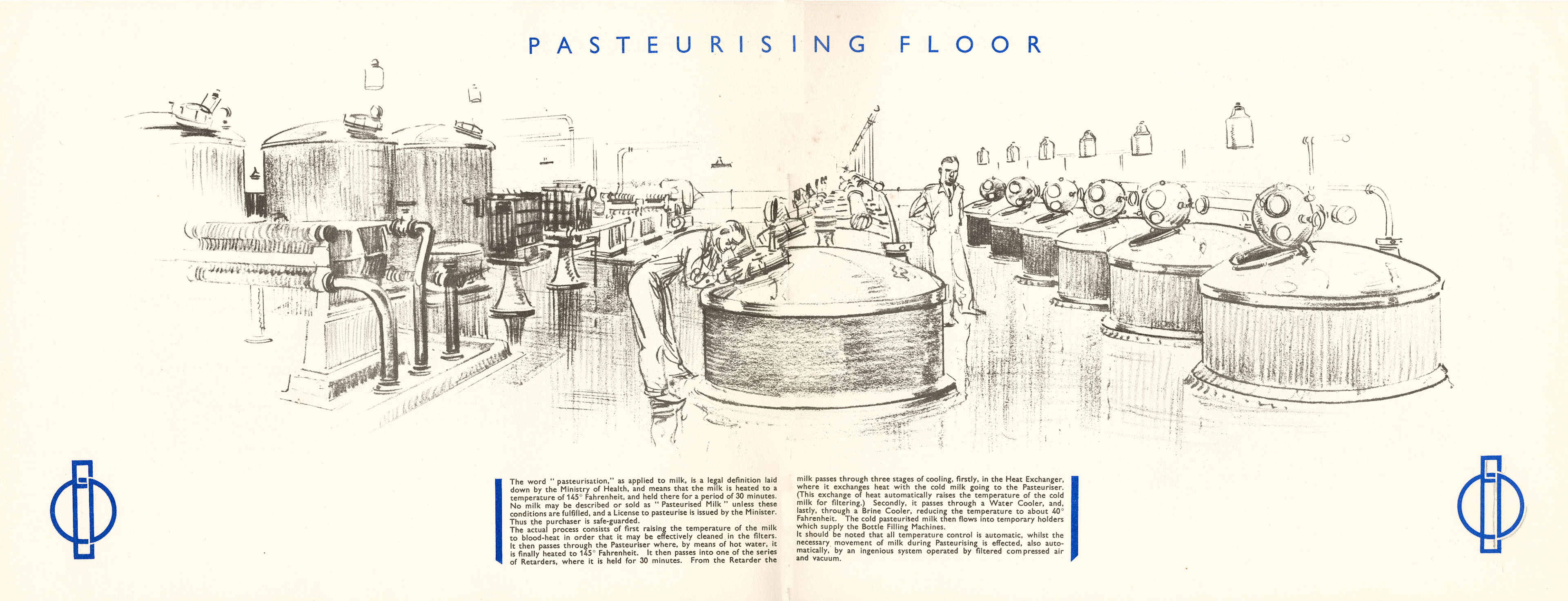 1930 Cricklewood Opening Brochure-Pasteurising Floor Double Page (Courtesy Paul Luke)