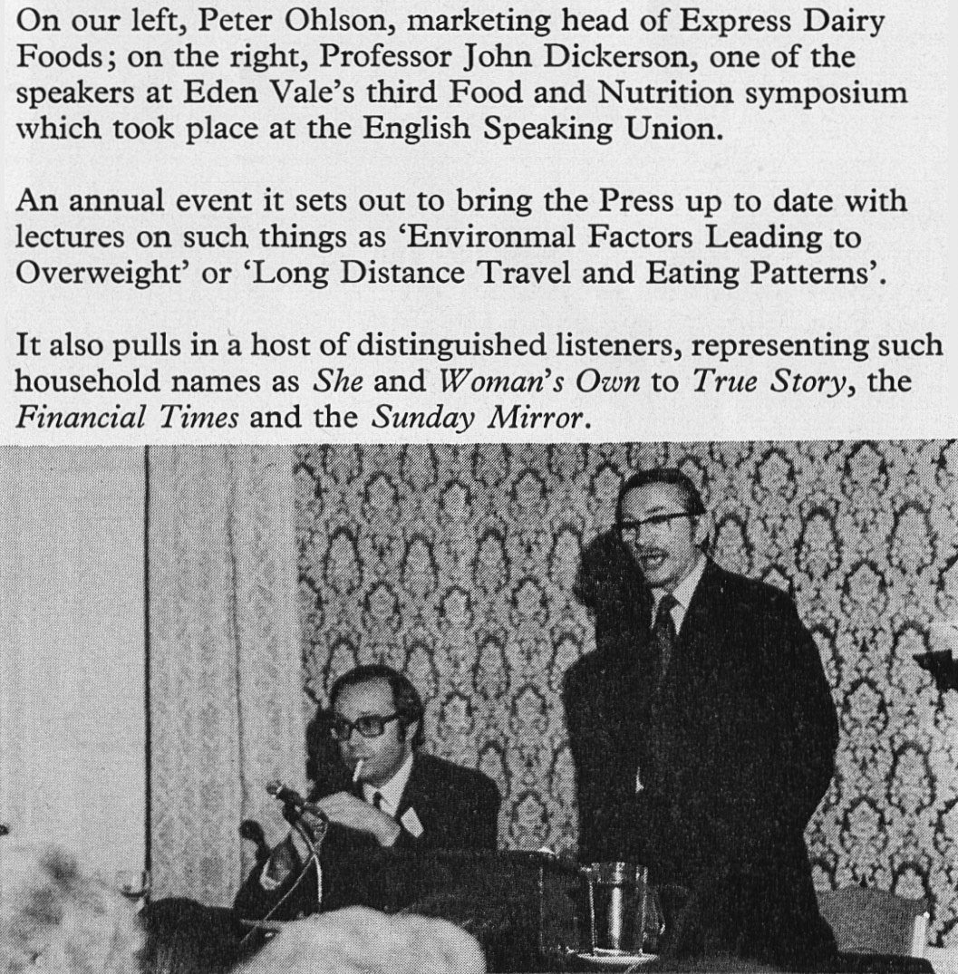 1975 Peter Ohlson, head of marketing for Express Foods at Eden Vale's Food and Nutrition Symposium. (Express News Spring)
