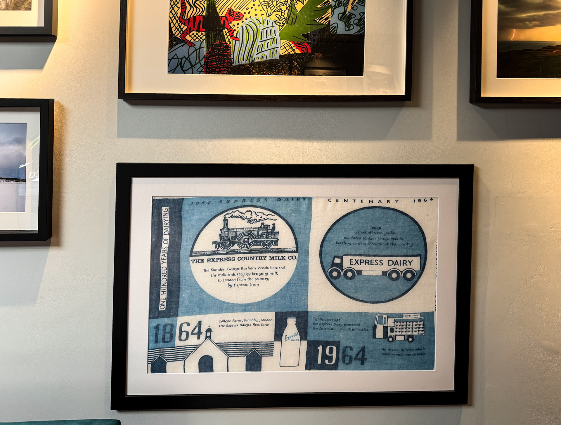 1964 Lovely Express Centenary tea towel, gifted to Peter Roper by